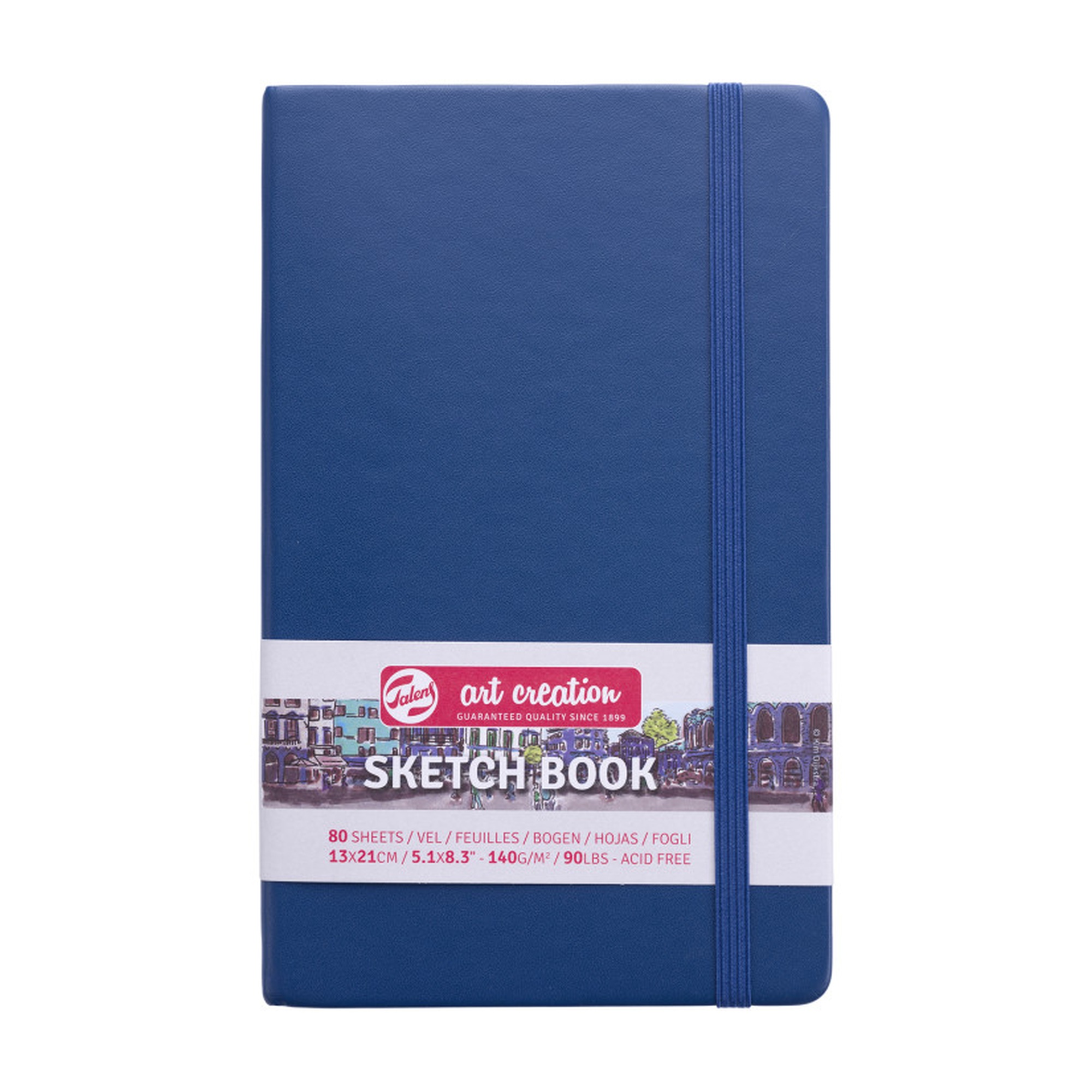 Hardbound Sketchbook, 80 Sheets, Navy Blue Cover, 5.1 x 8.3 in.