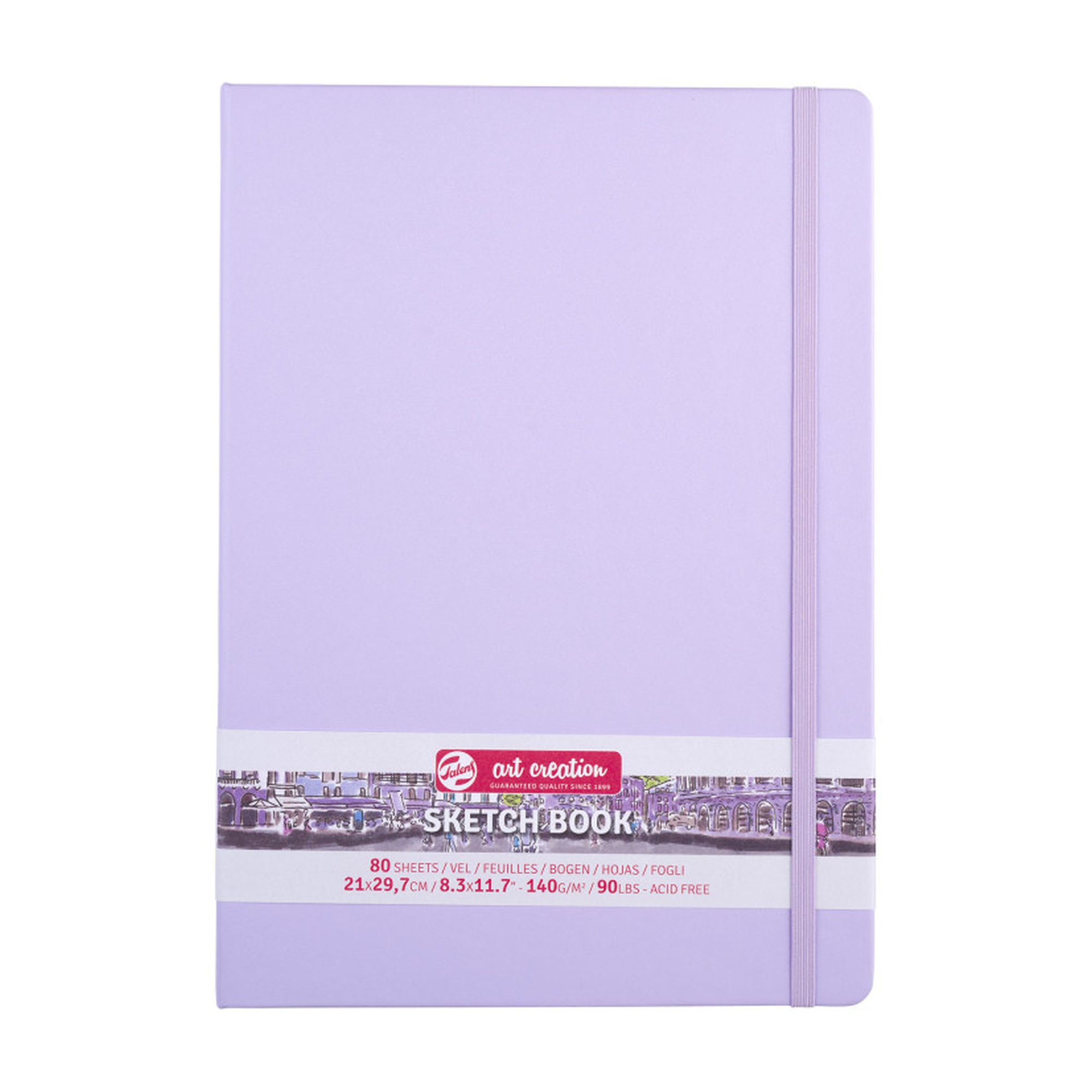 A4 Hardbound Sketchbook, 80 Sheets, Pastel Violet