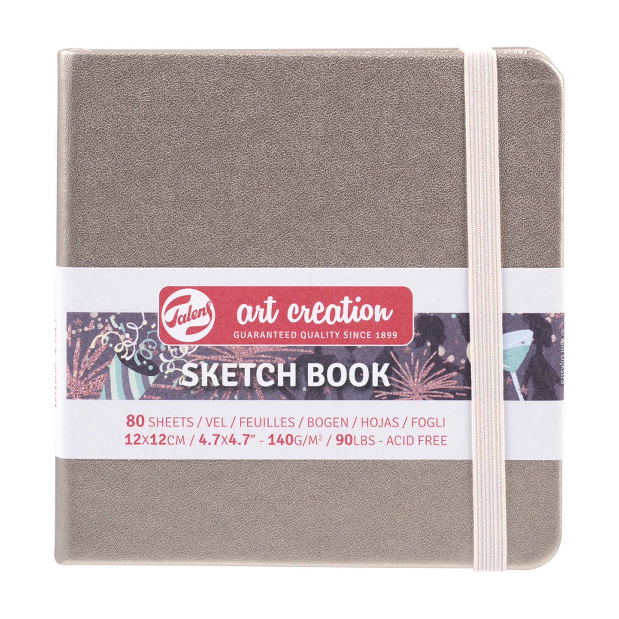 Pink Champagne Hardbound Sketchbook, 4.7 x 4.7 in., 80 Sheets