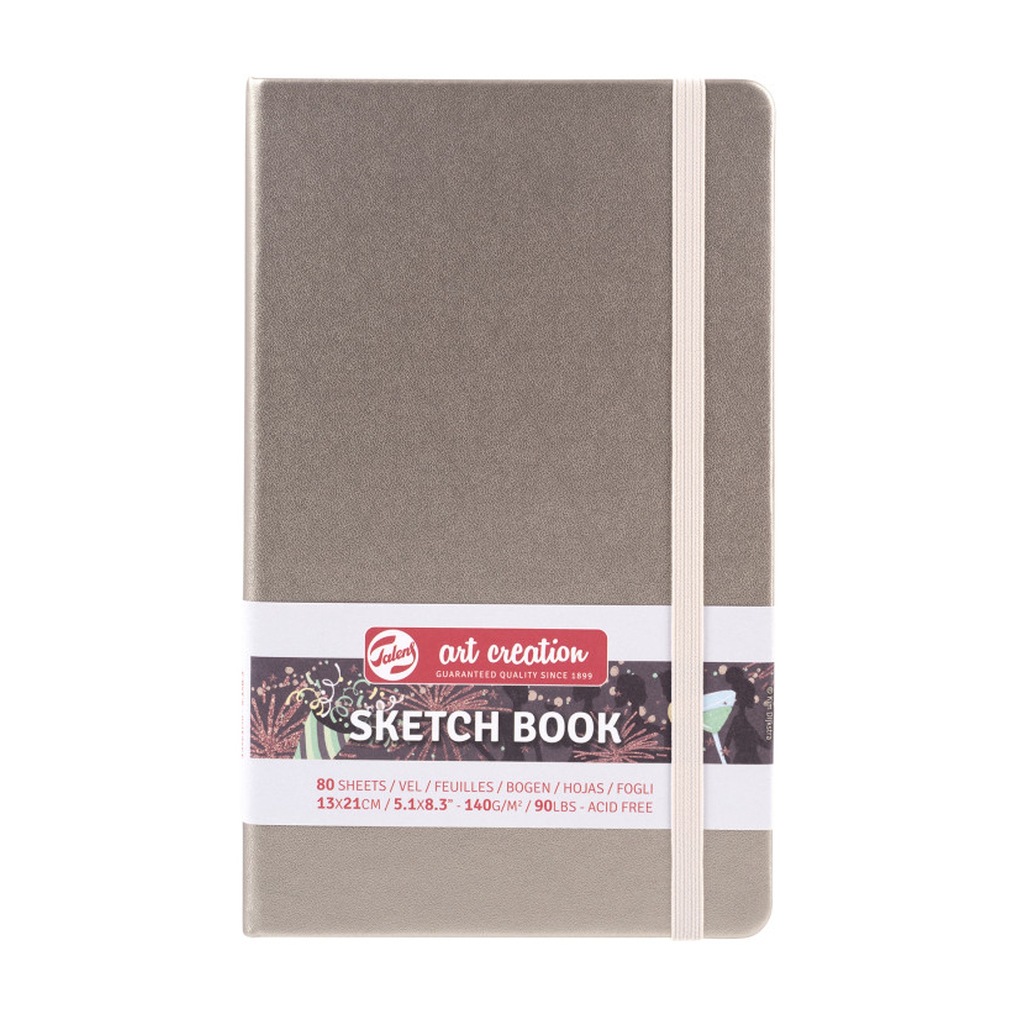Hard-Bound Sketchbook, 80 Sheets, Pink Champagne Cover, 5.32 x 8.27 in.