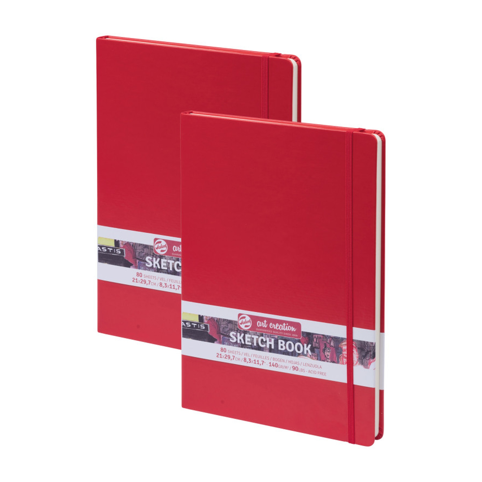 Red Cover A4 Hardbound Sketchbook, 80 Sheets, Pack of 2