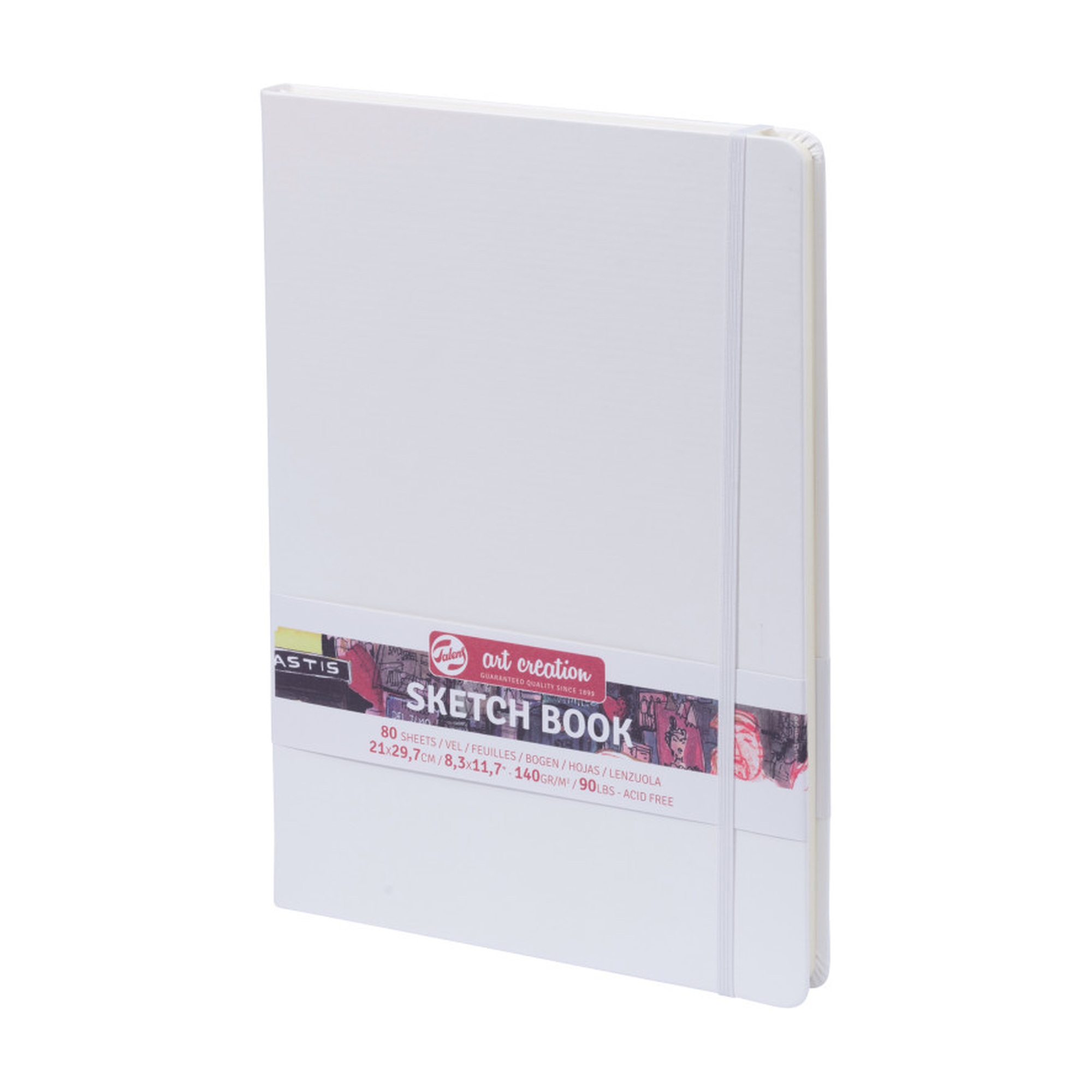 A4 Hardbound Sketchbook, 80 Sheets, White Cover