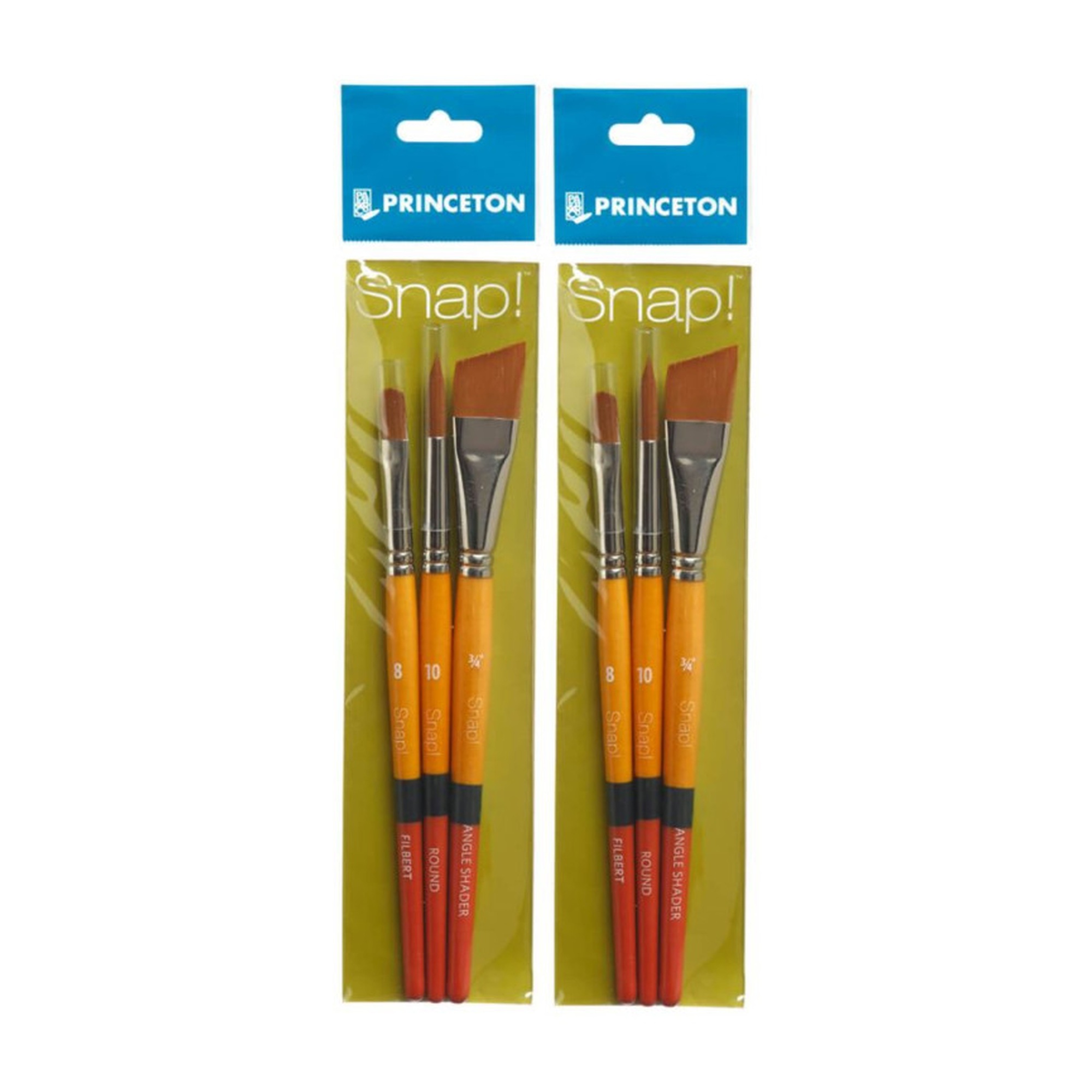 Synthetic Mixed Media Paintbrush Set, Short Handle, 6 Brushes