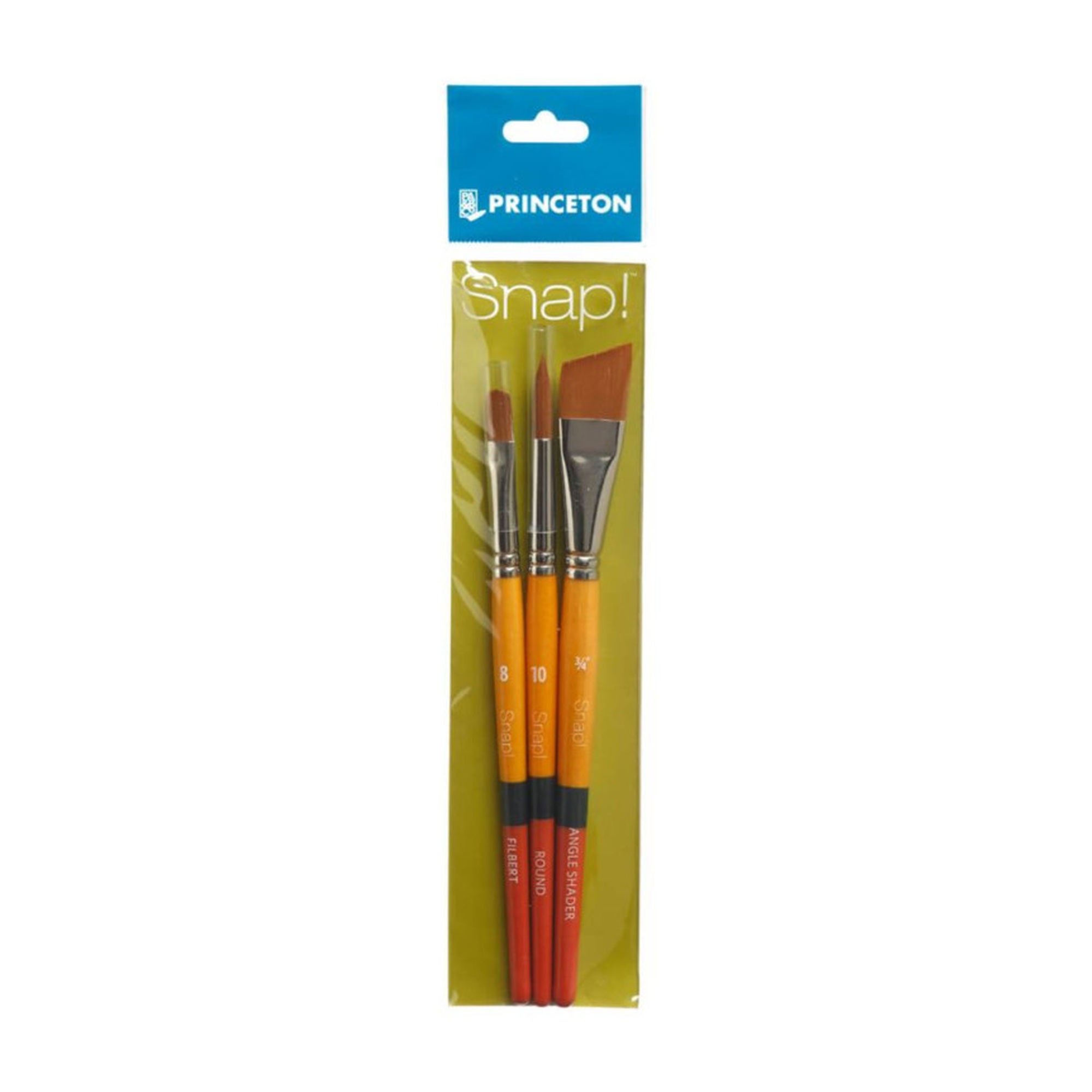 Synthetic Short-Handle Mixed Media Paintbrush Set, 3 Pieces