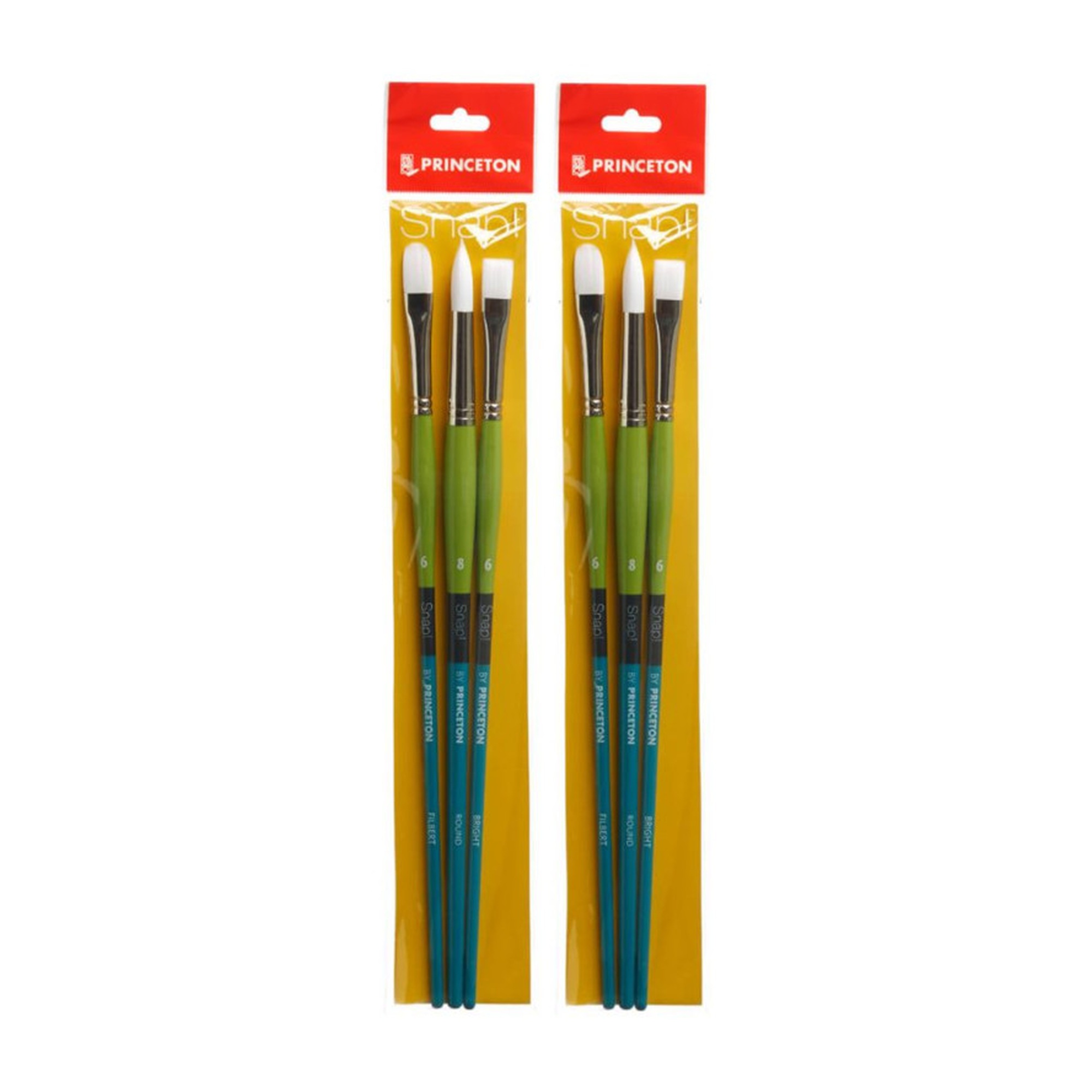 No. 5 Synthetic Bristle Long-Handle Paintbrush Set, 6 Brushes