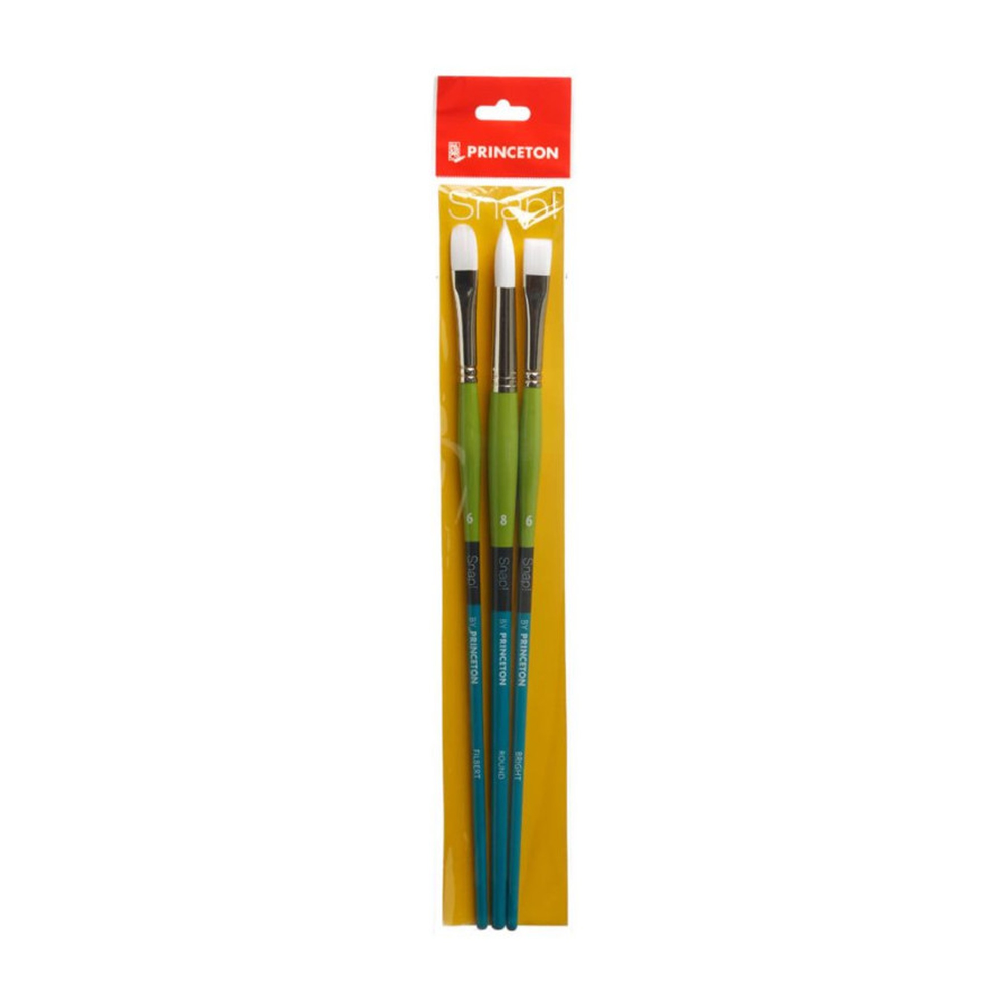 No. 5 Synthetic Long-Handle Paintbrush Set, 3 Pieces