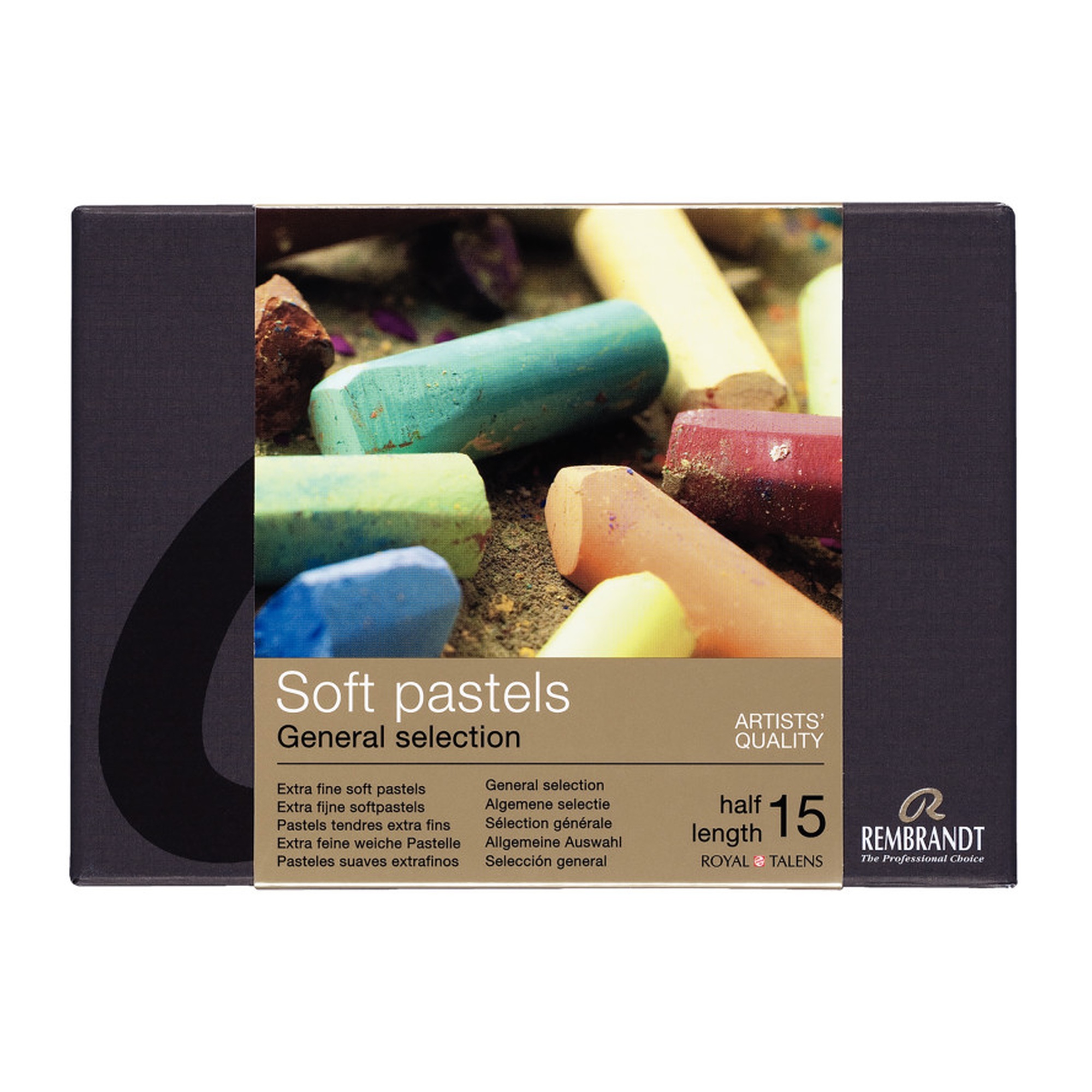 Soft Pastel Set, Assorted Colors, 15 Half Sticks
