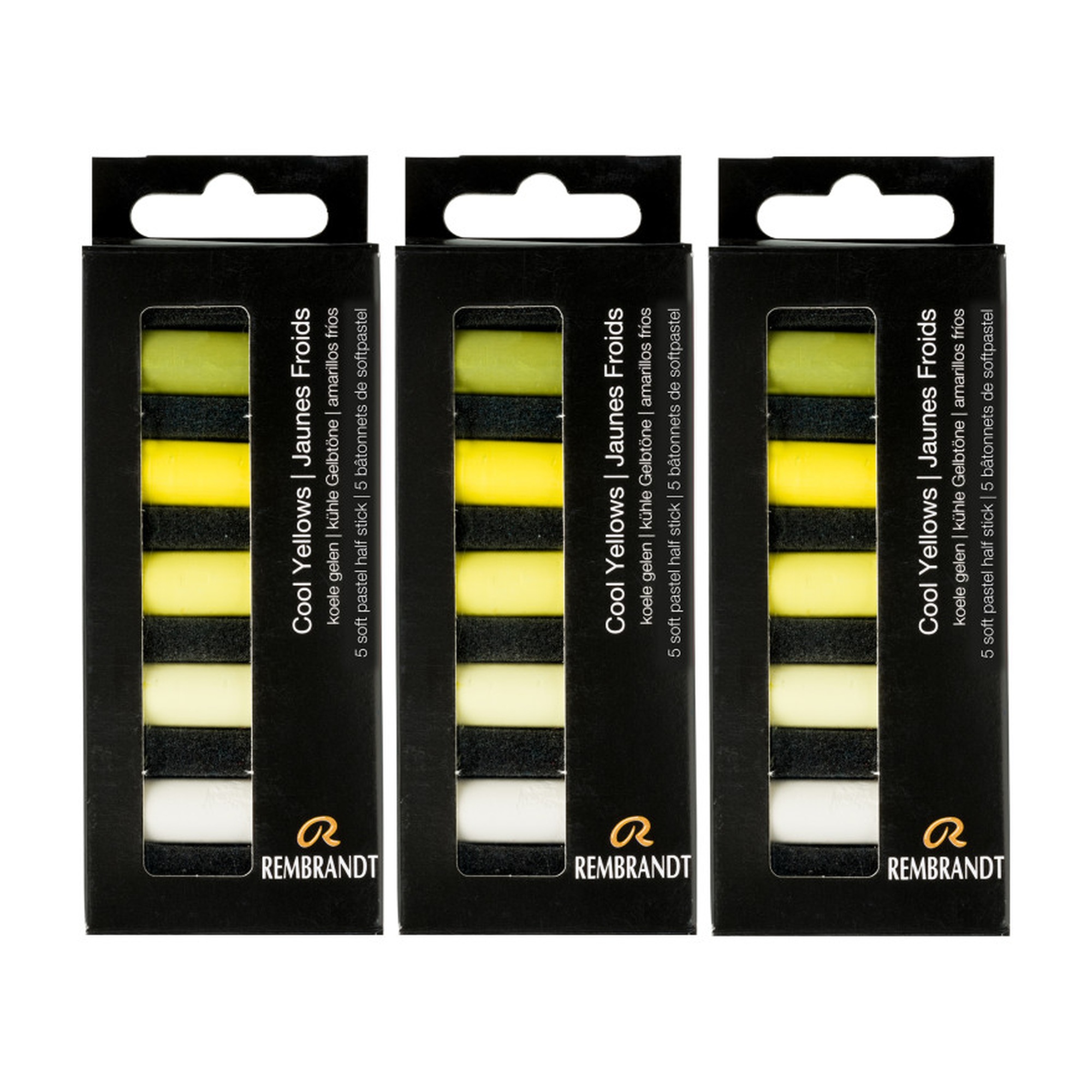 Cool Yellow Soft Pastel Half-Stick Sets, 15 Count