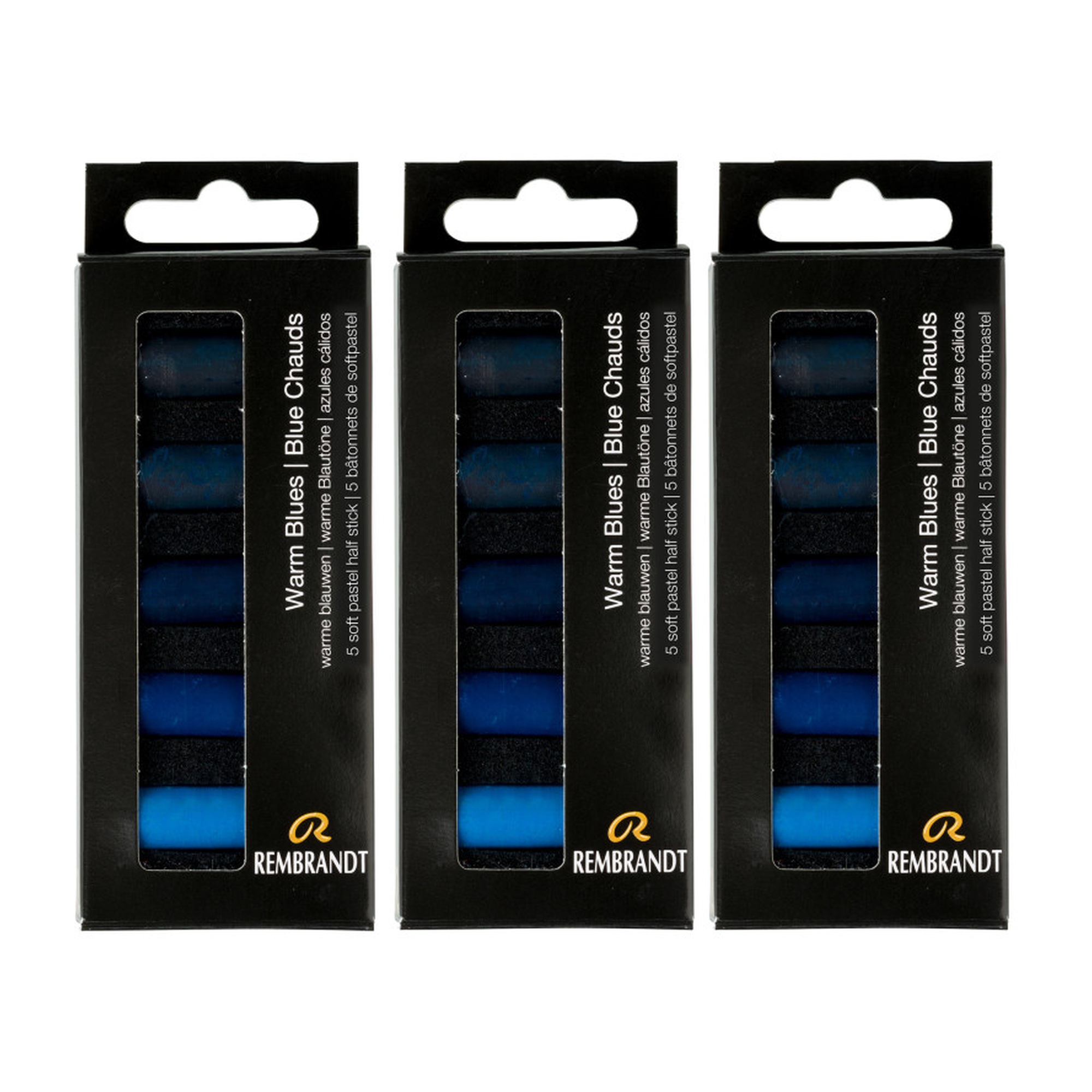 Warm Blue Soft Pastel Micro Sets, 15 Half Sticks