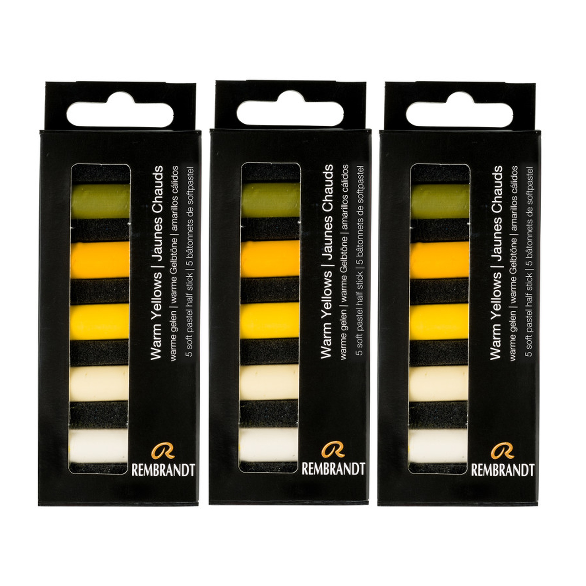 Warm Yellow Soft Pastel Half-Stick Micro Sets, 15-Piece Total