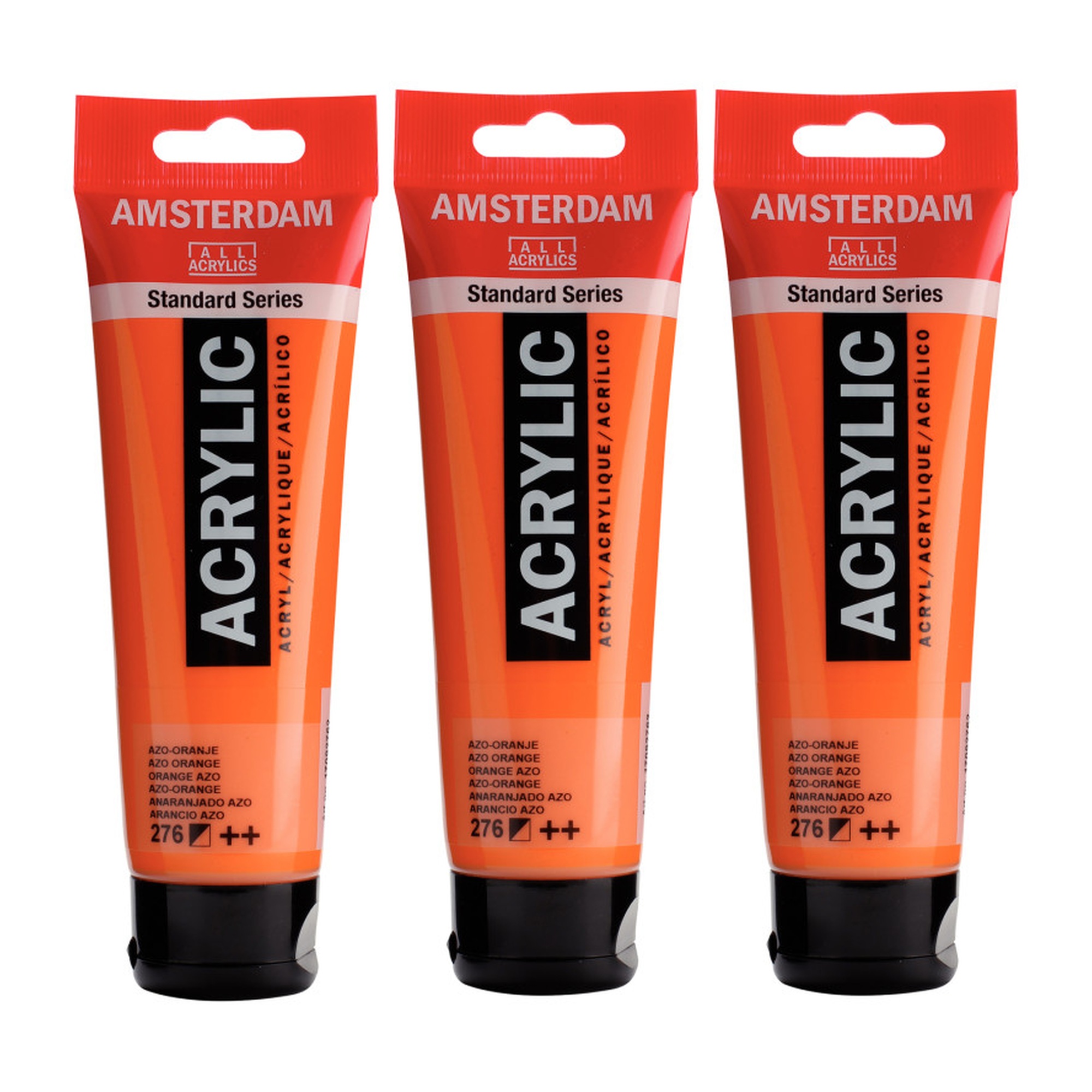 Azo Orange 276 Standard Acrylic Paint, 120 mL Tubes, Pack of 3