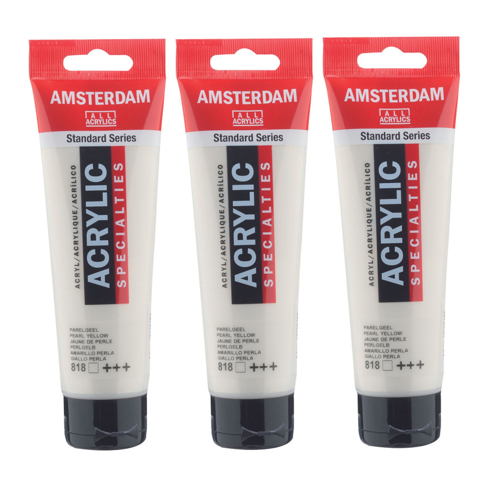 Pearl Yellow 818 Standard Acrylic Paint, 120 mL Tubes, Pack of 3