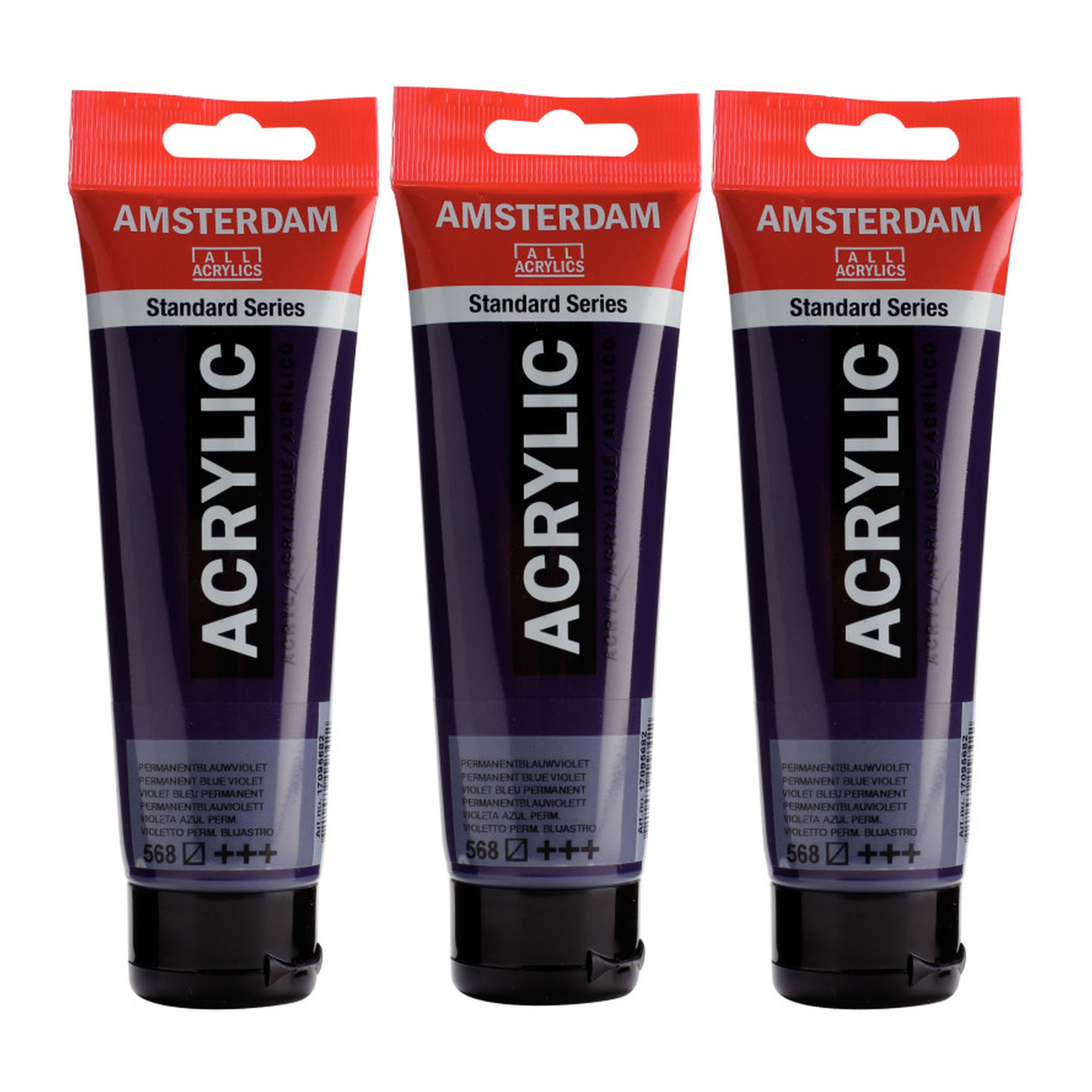 Permanent Blue Violet Acrylic Paint, 120 mL Tubes, Pack of 3
