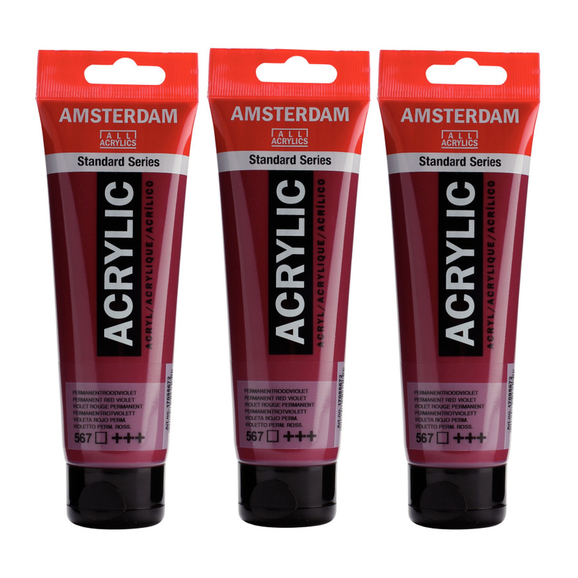 Standard Acrylic Paint, Permanent Red Violet 567, 120 mL Tubes, Pack of 3