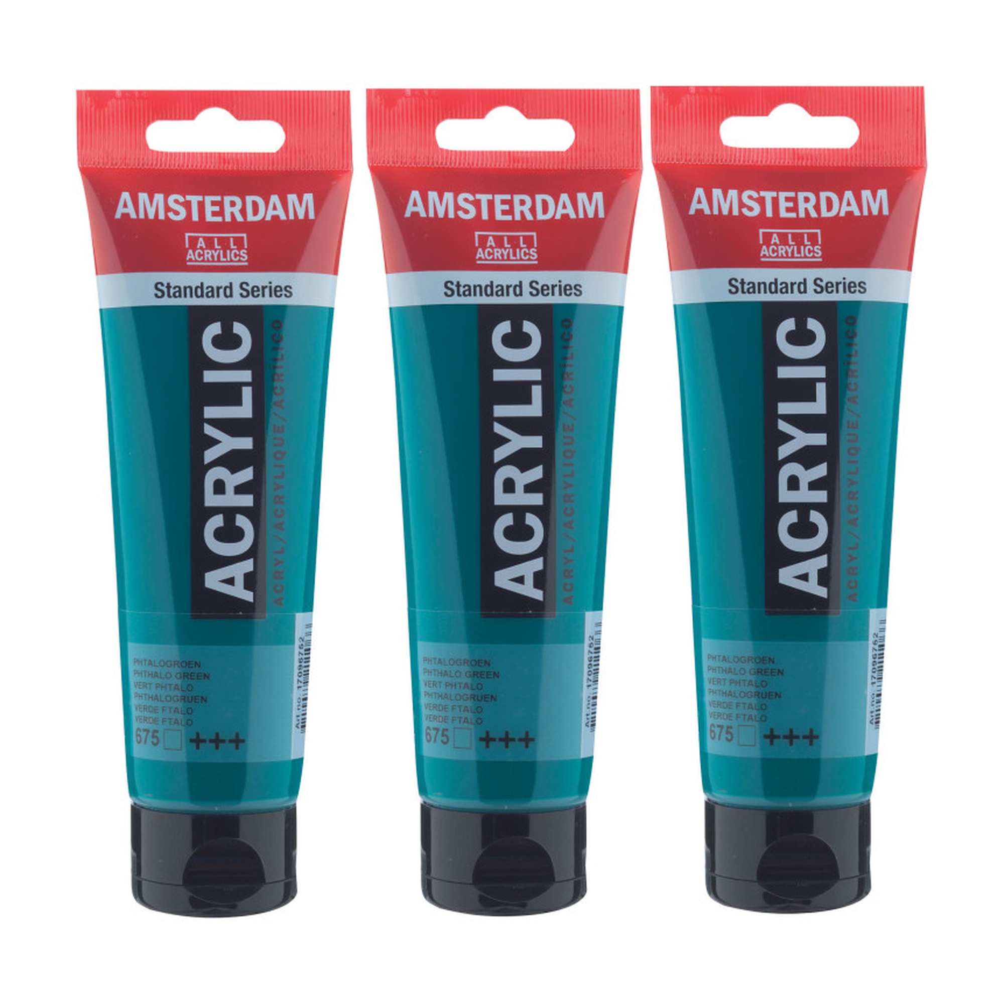 Phthalo Green 675 Standard Acrylic Paint, 120 mL Tubes, Pack of 3