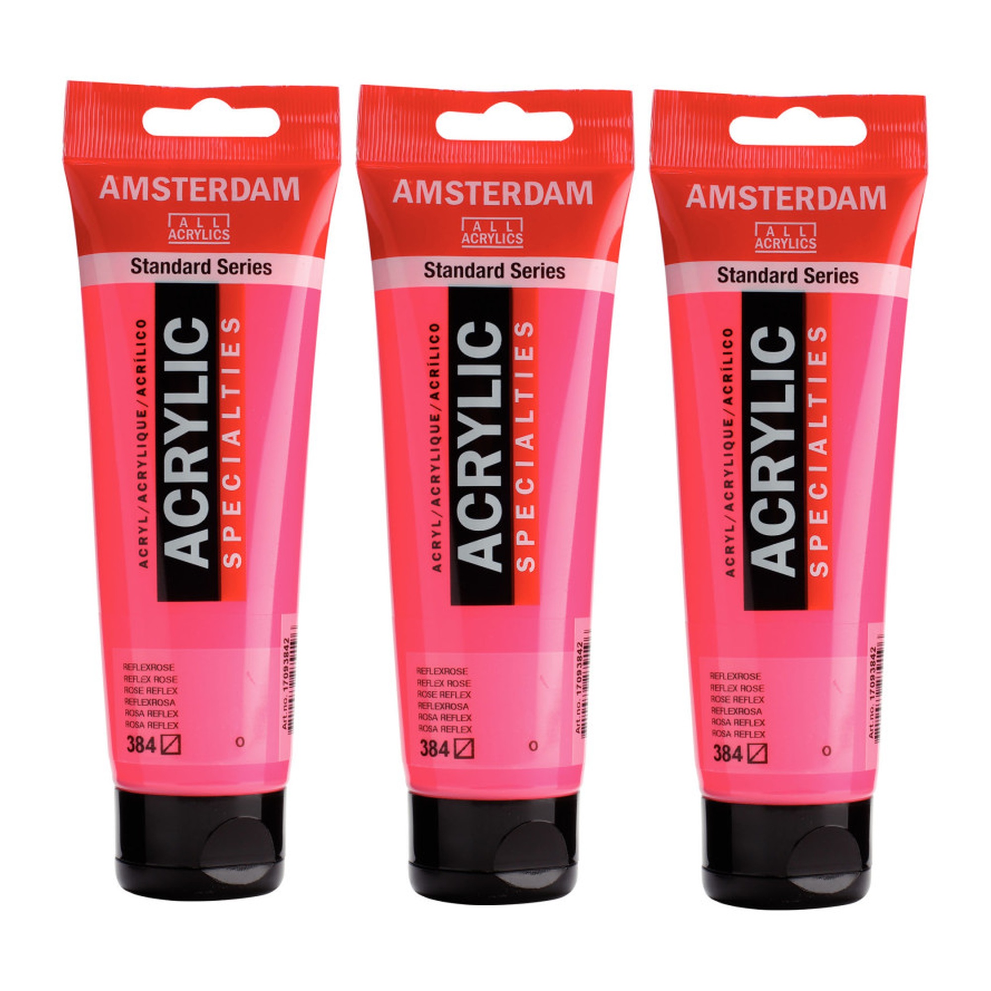 Standard Acrylic Paint, Reflex Rose 384, 120 mL Tubes, Pack of 3
