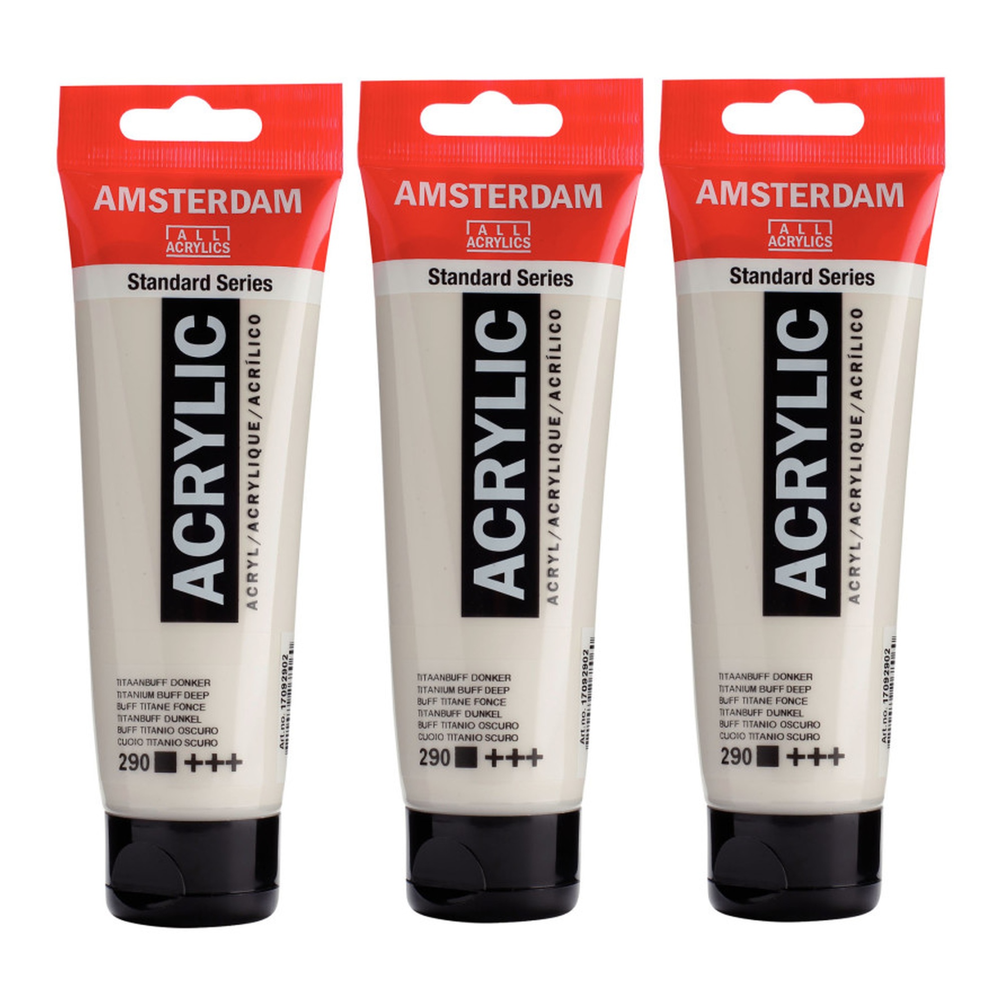 Standard Acrylic Paint, Titan Buff Deep 290, 120 mL Tubes, Pack of 3