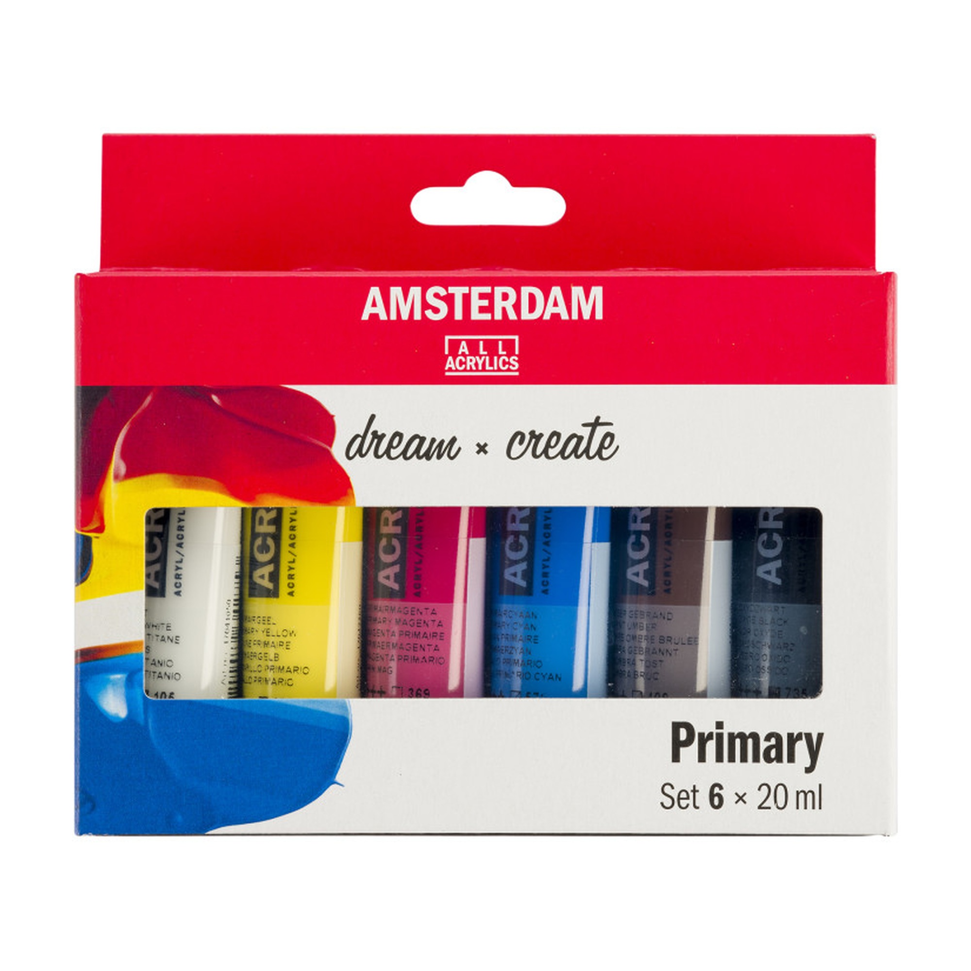 Standard Acrylic Primary Color Set, 6 x 20 mL