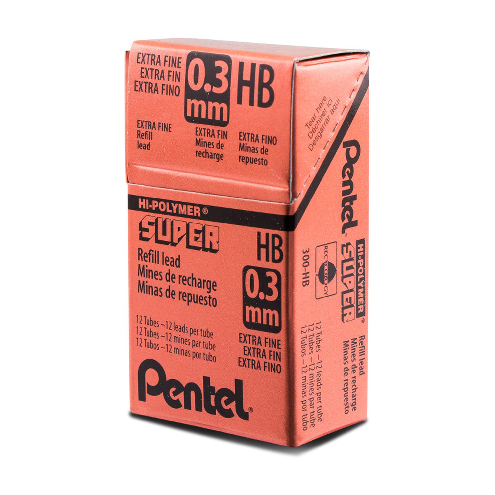 0.3mm HB Extra-Fine Mechanical Pencil Lead Refill, 12 Tubes