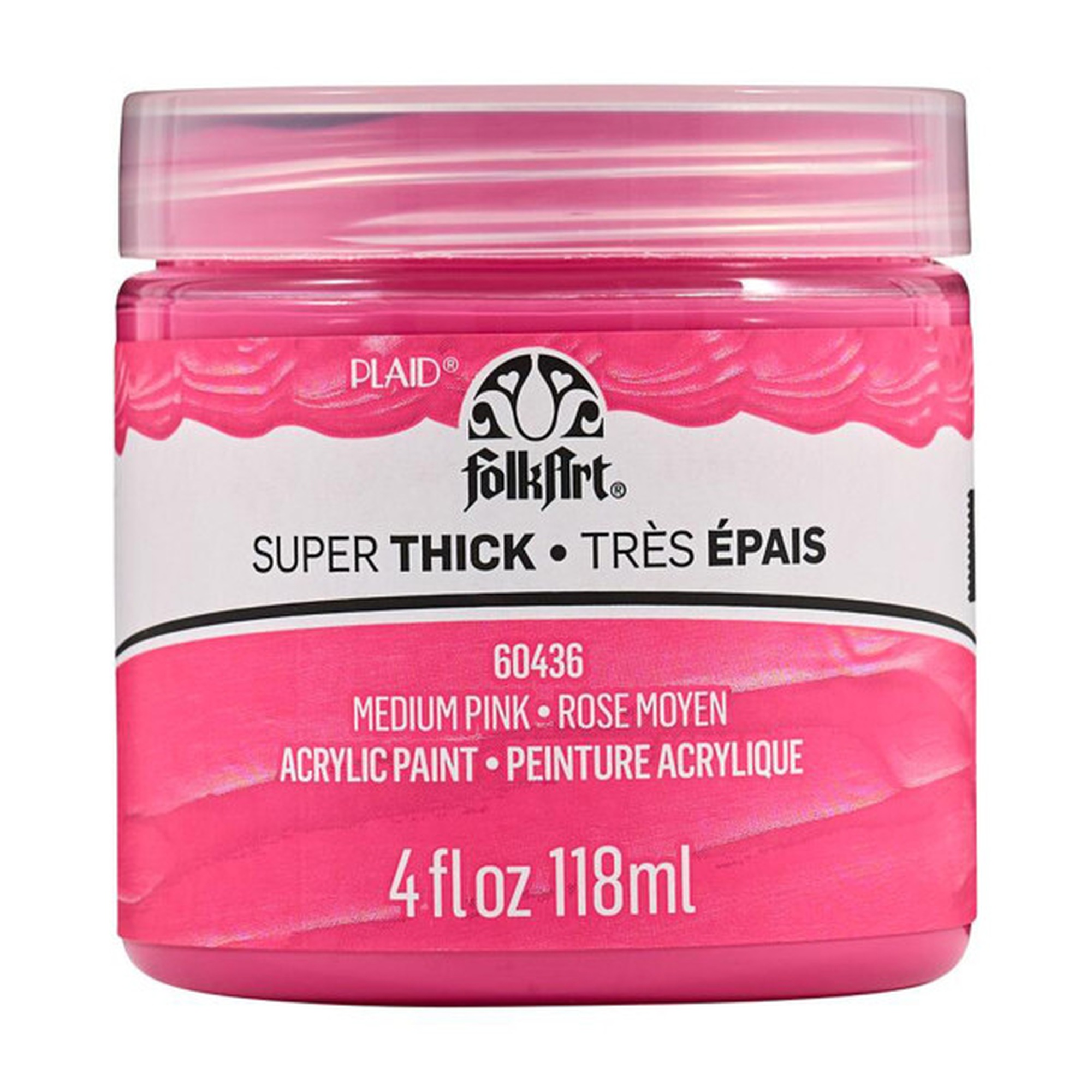 Super Thick Acrylic Paint, Medium Pink, 4 oz Jar