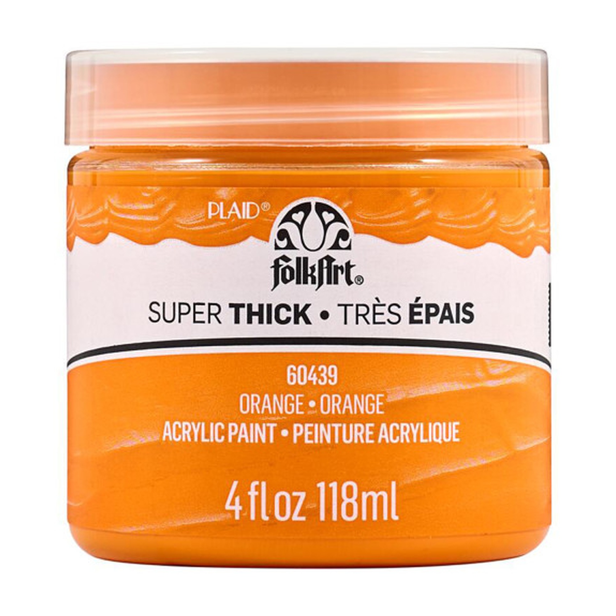 Super Thick Orange Acrylic Paint, 4 oz Jar