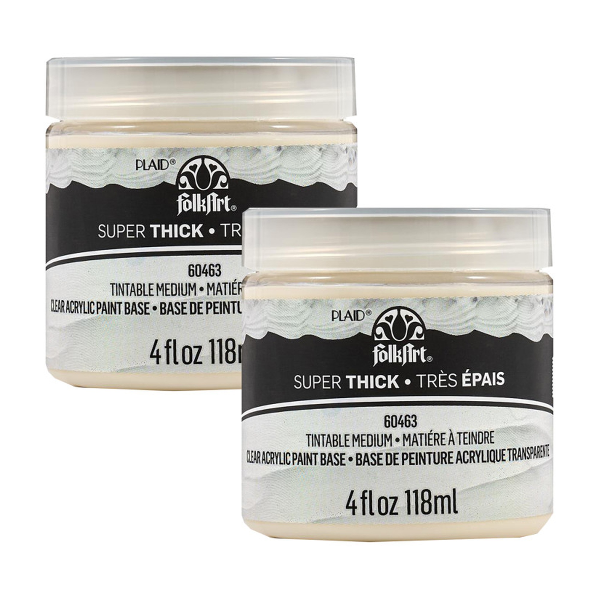 Heavy-Body Tintable Acrylic Texture Paint, 4 oz Jars, 2-Pack