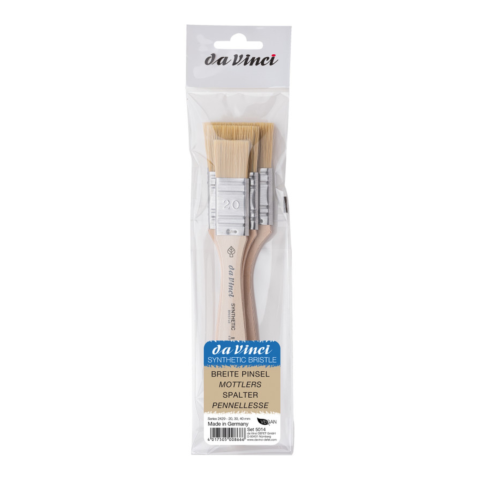 Synthetic Flat Mottler Brush Set for Acrylic and Oil, 3-Piece