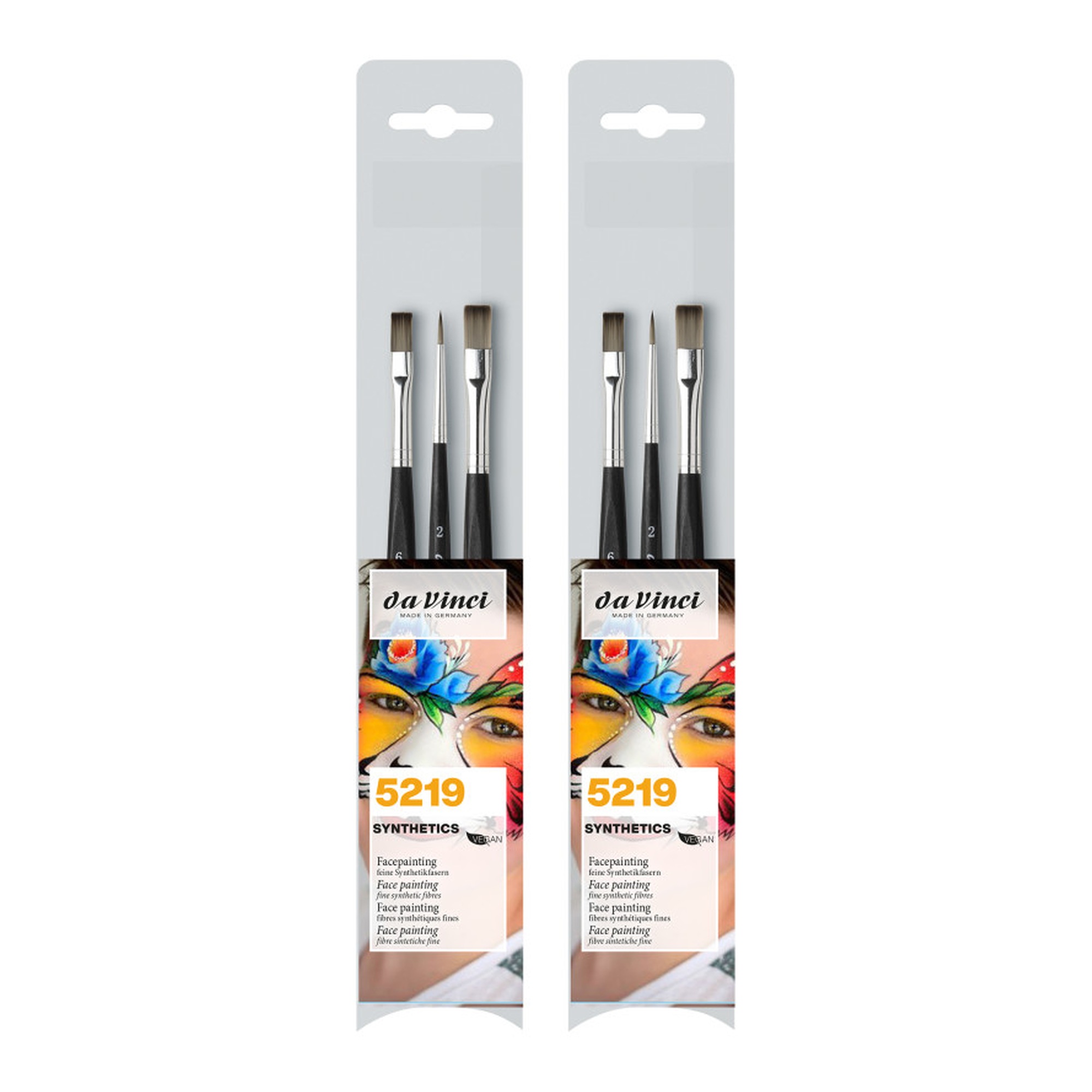 Synthetic Face Painting Brush Set, 6 Brushes