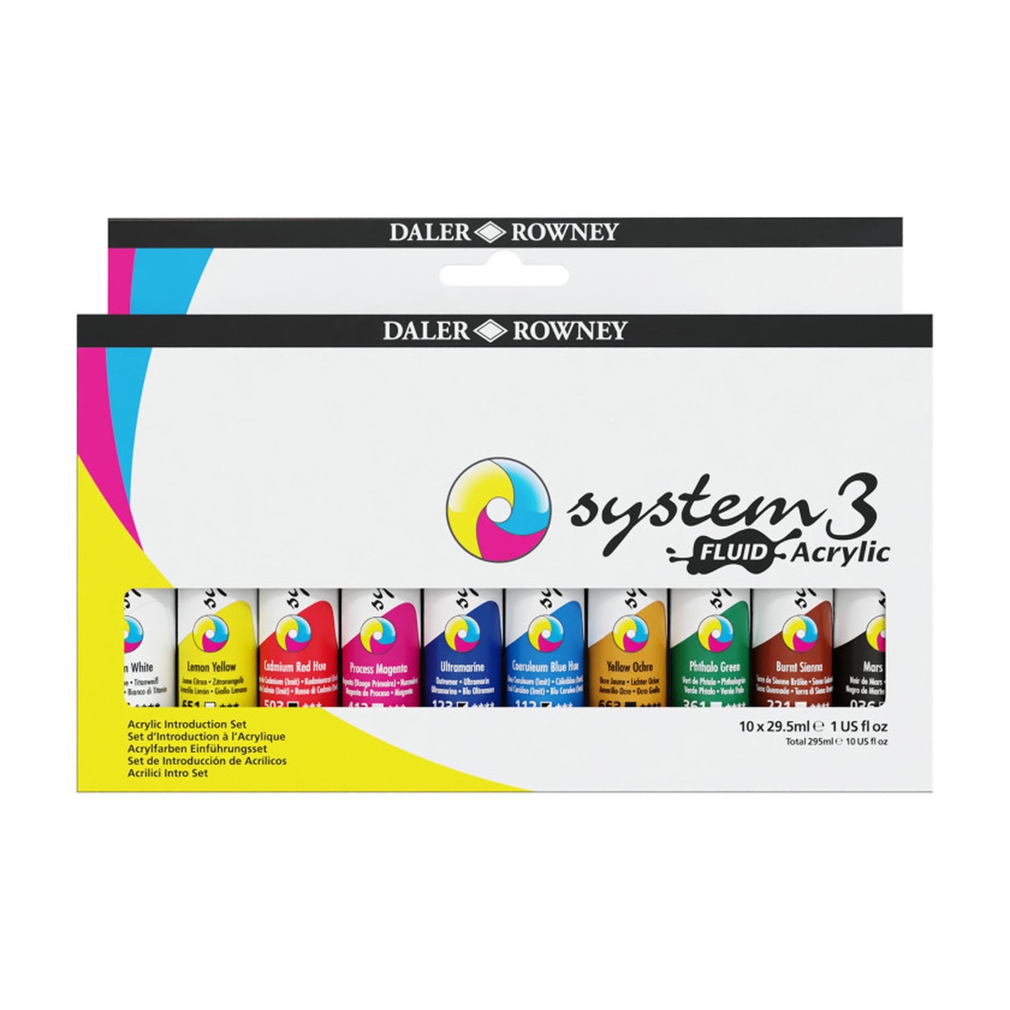 Fluid Acrylic Paint Set, Assorted Colors, 29.5 mL, 10-Pack