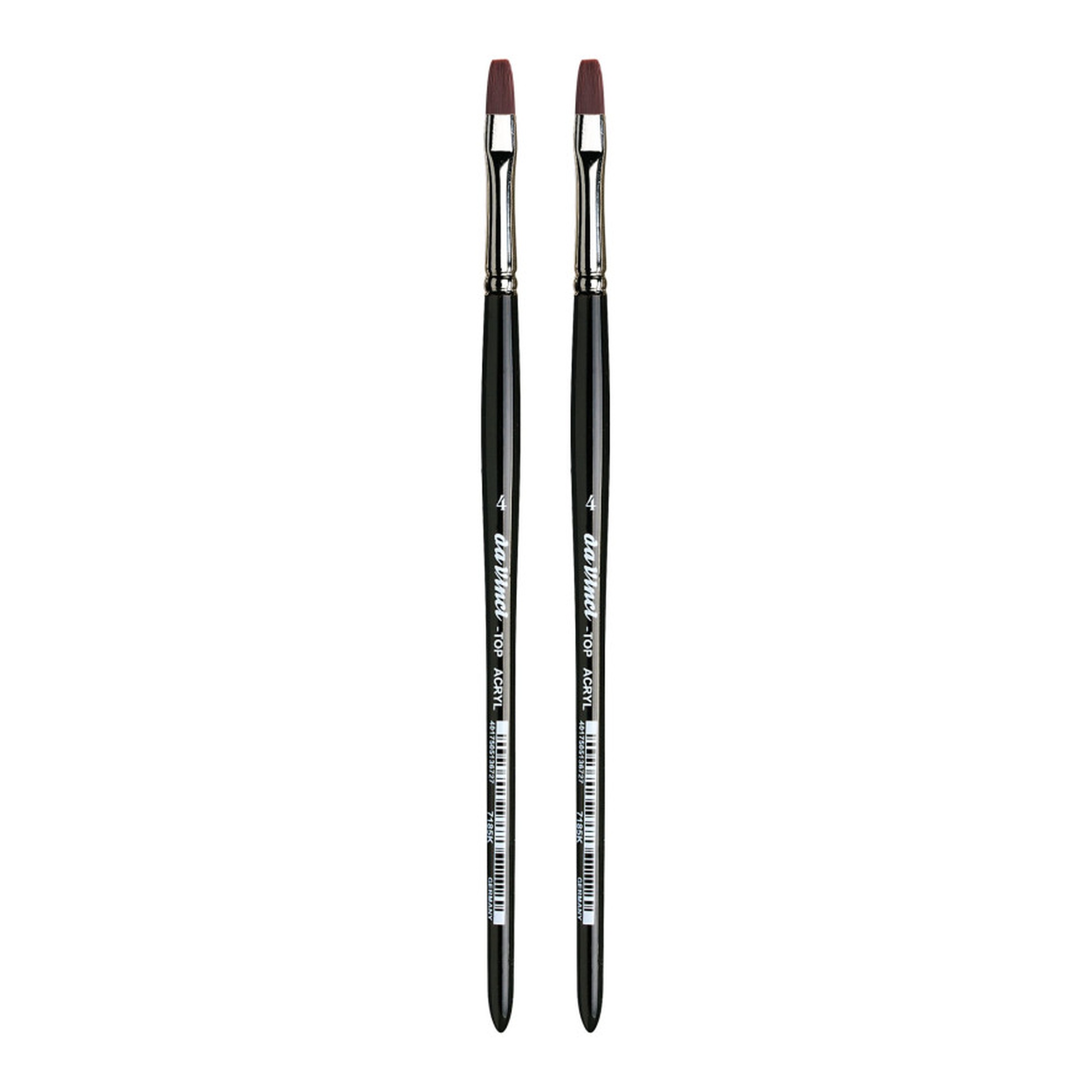 Synthetic Flat Paint Brushes, Size 4, Pack of 2