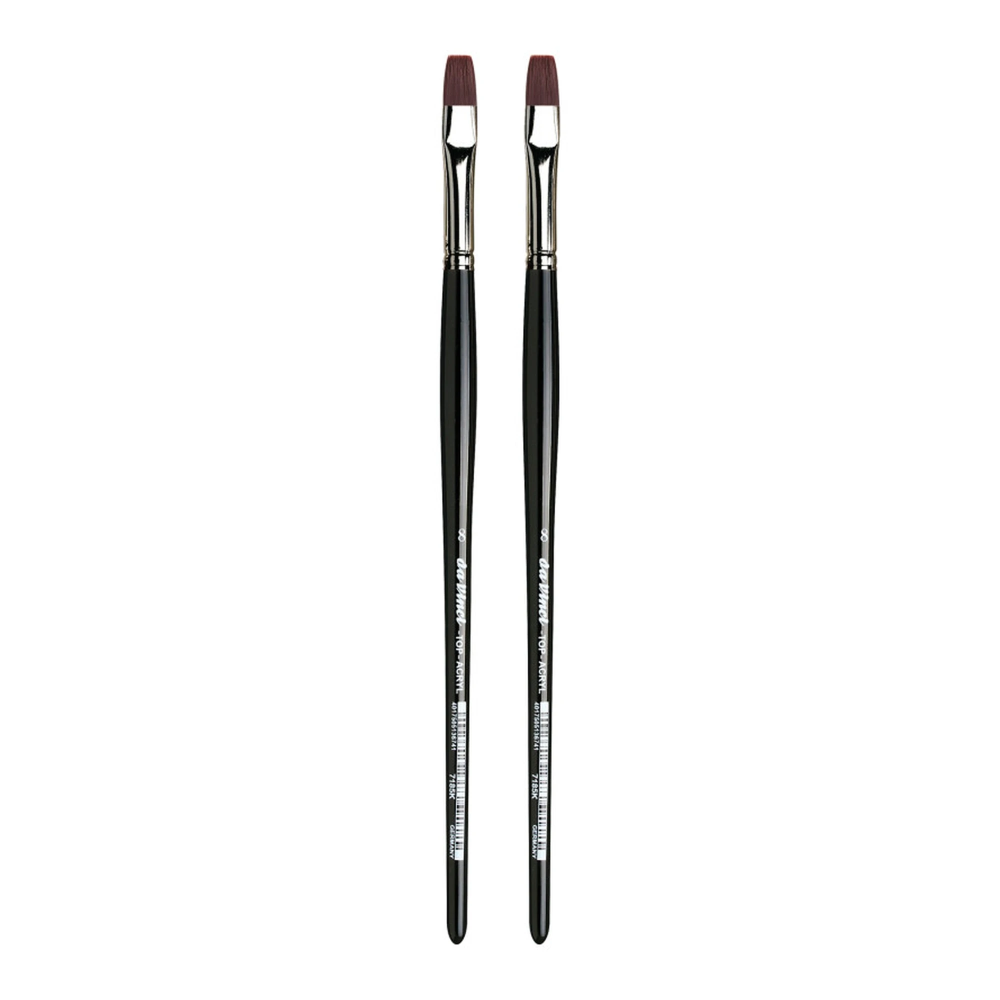 TOP-ACRYL Flat Synthetic Brush, Size 8, 2-Pack