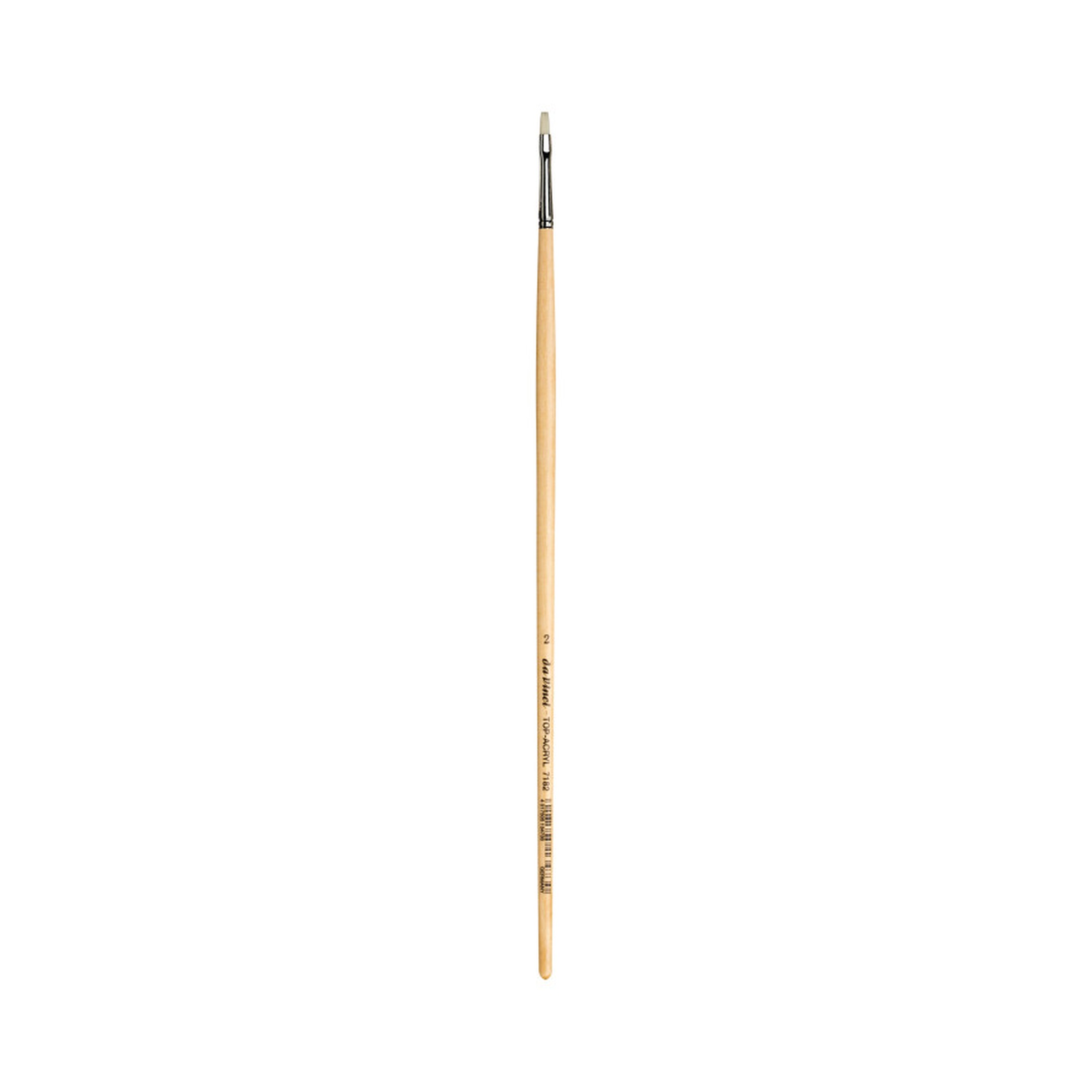 Bright White Synthetic Flat Paint Brush, Size 2