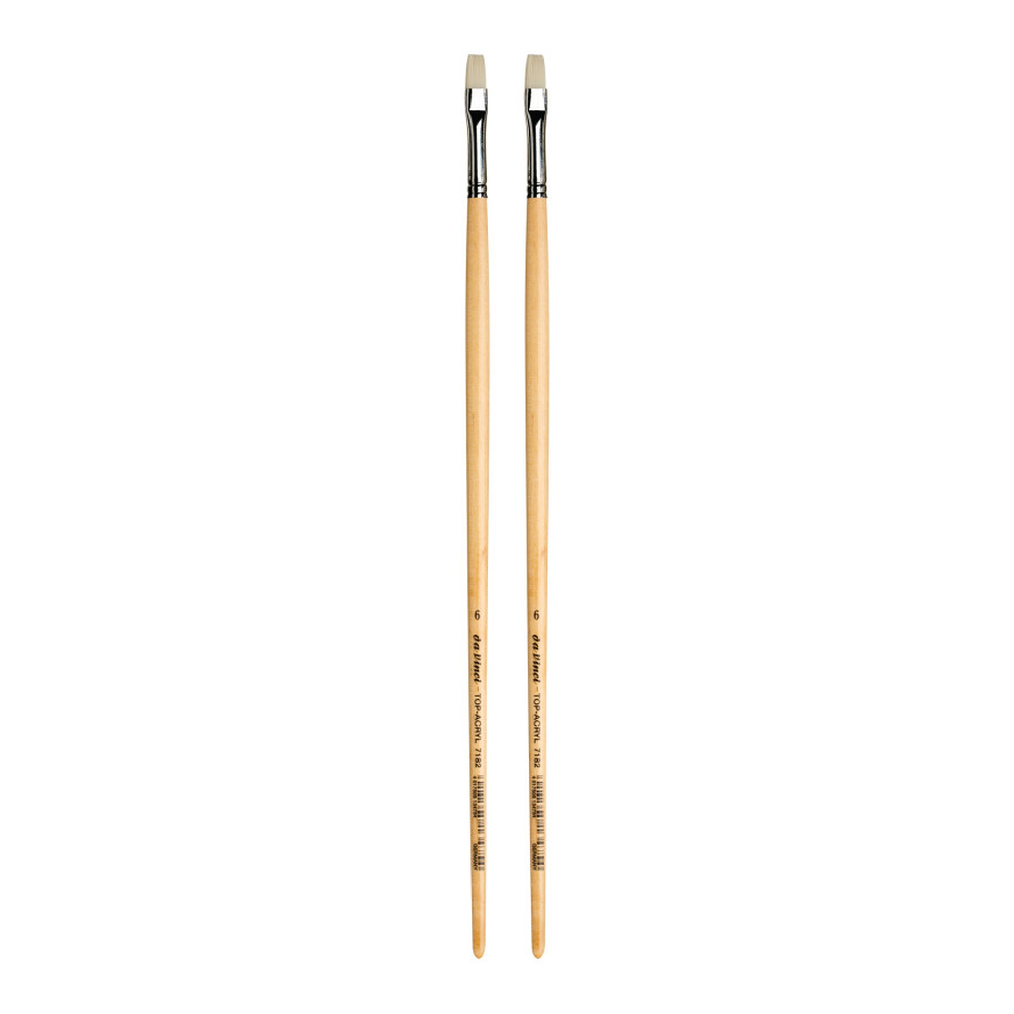 Bright White Synthetic Flat Paint Brushes, Size 6, Pack of 2
