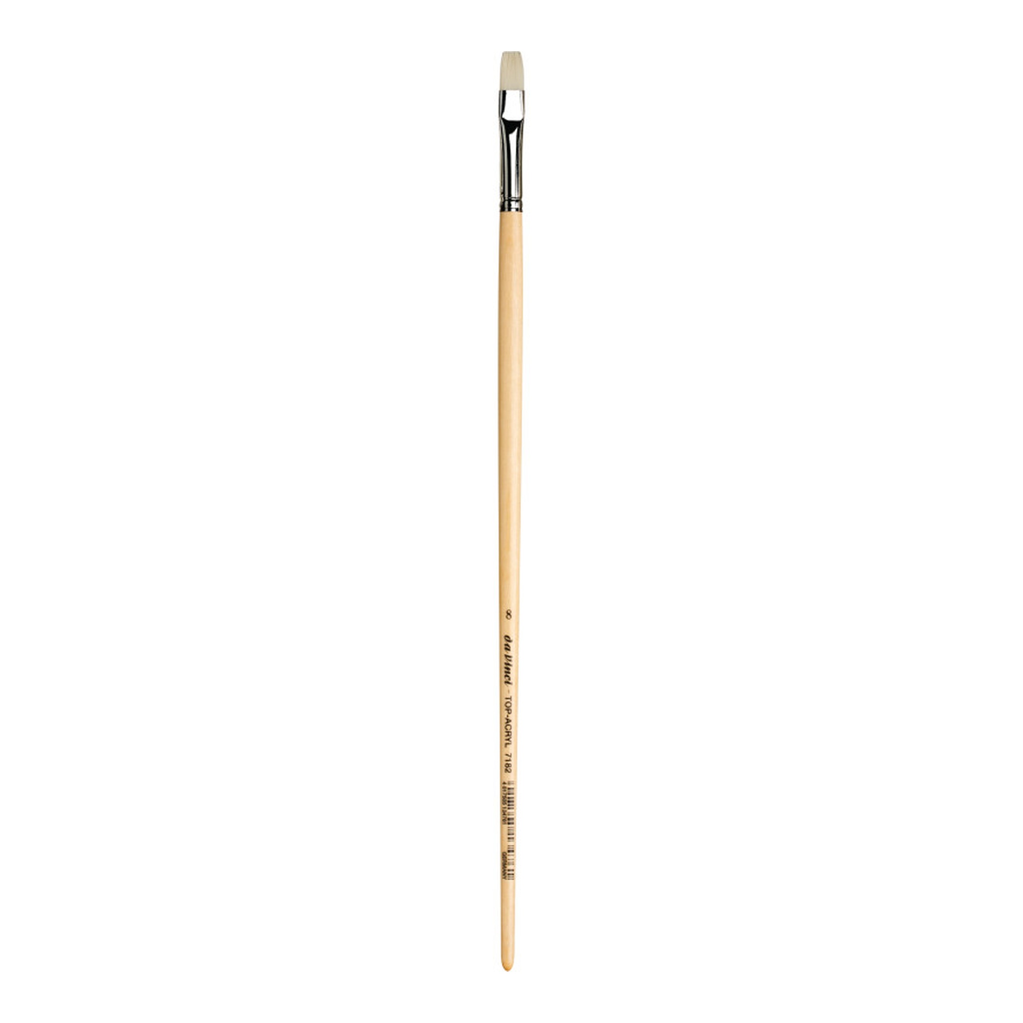 Bright White Synthetic Flat Paint Brush, Size 8