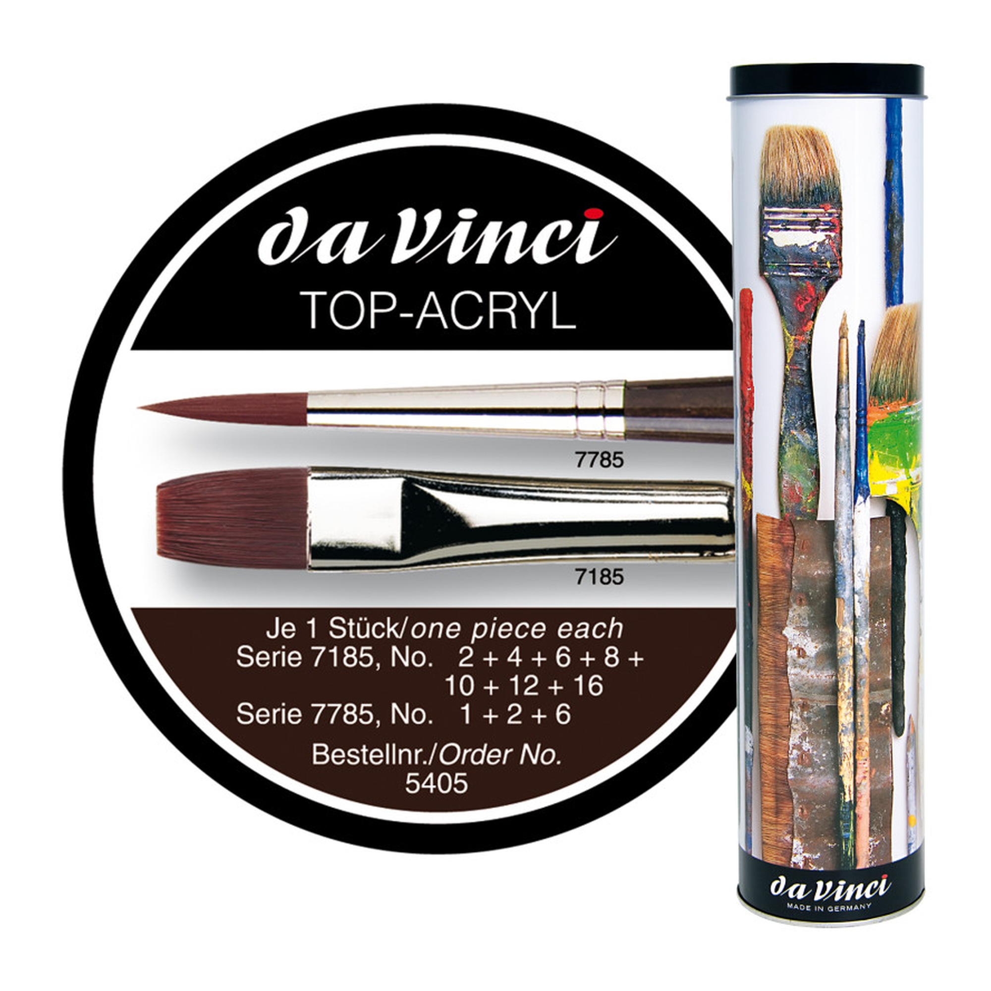 Synthetic Oil & Acrylic Brush Set with Gift Tin