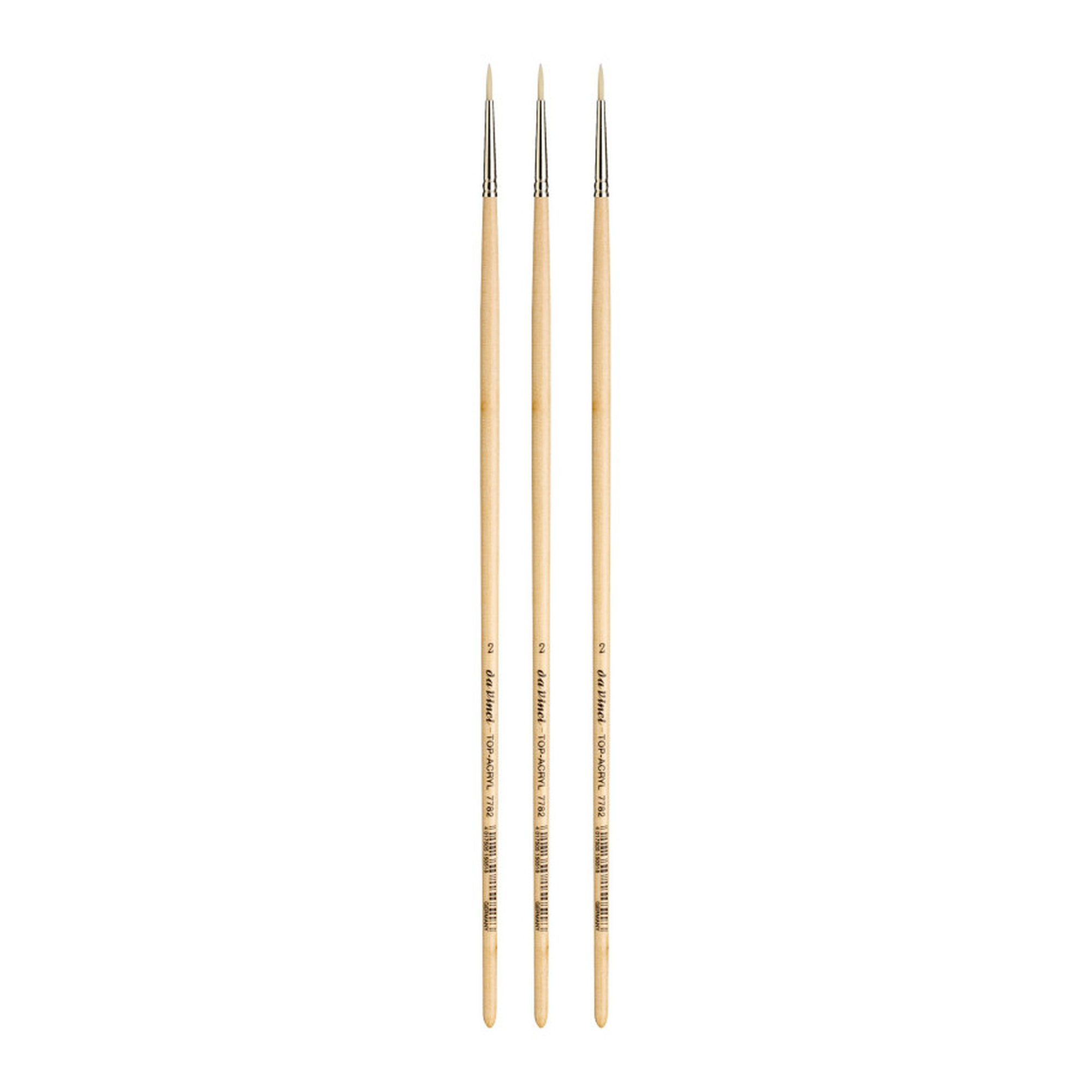 Synthetic Round Paint Brushes, Size 2, 3-Pack