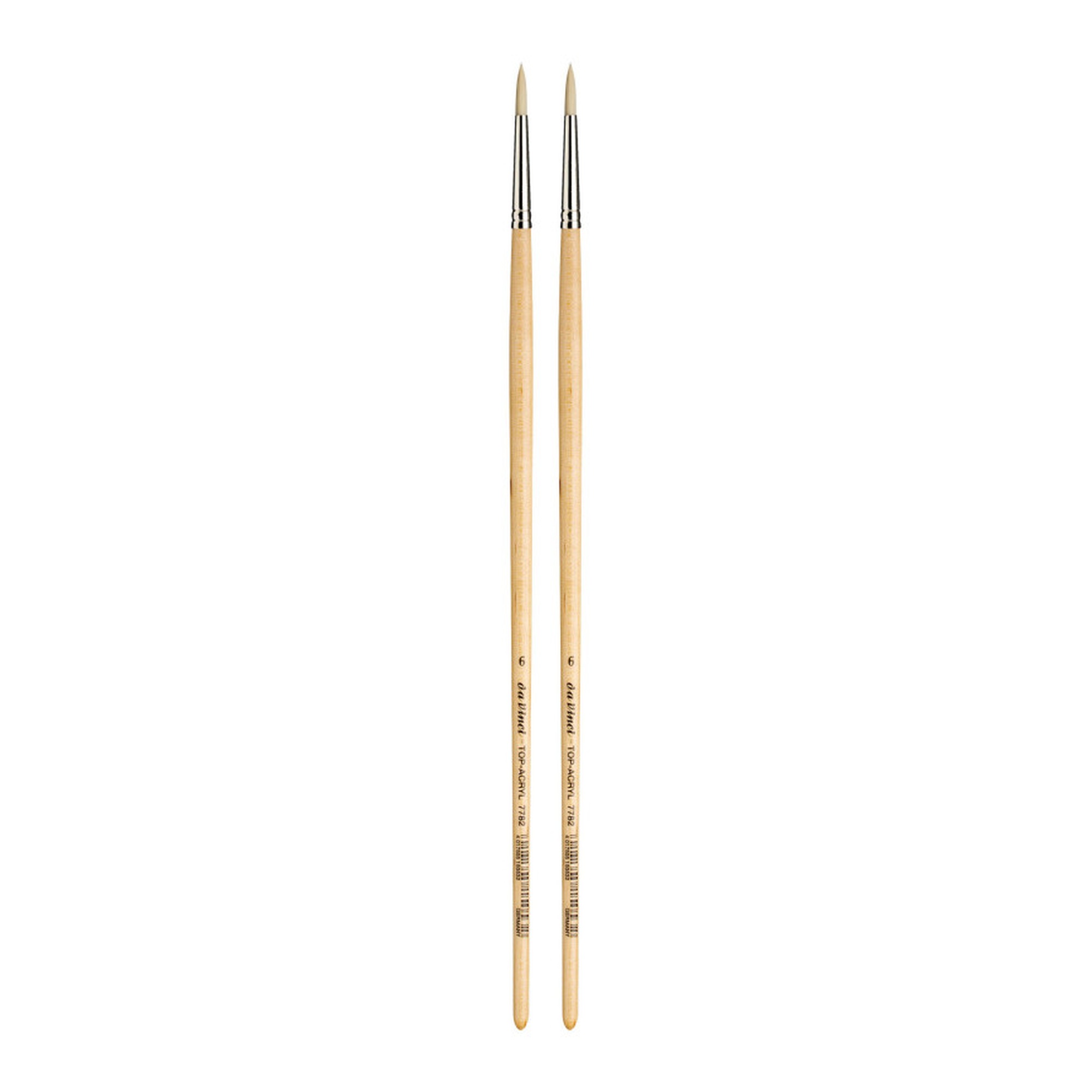 White Synthetic Round Paint Brush, Size 6, 2-Pack