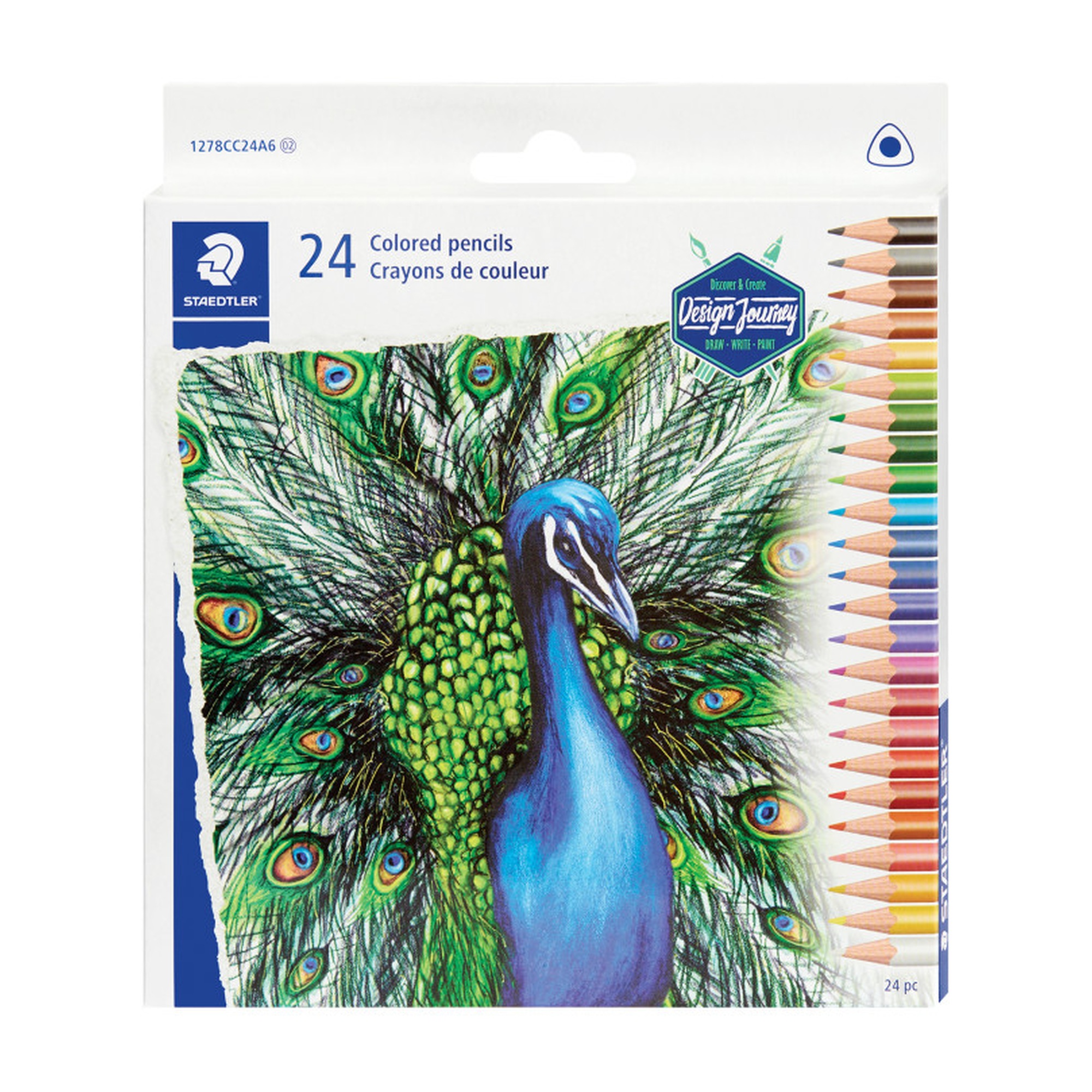 24-Color Triangular Colored Pencil Set