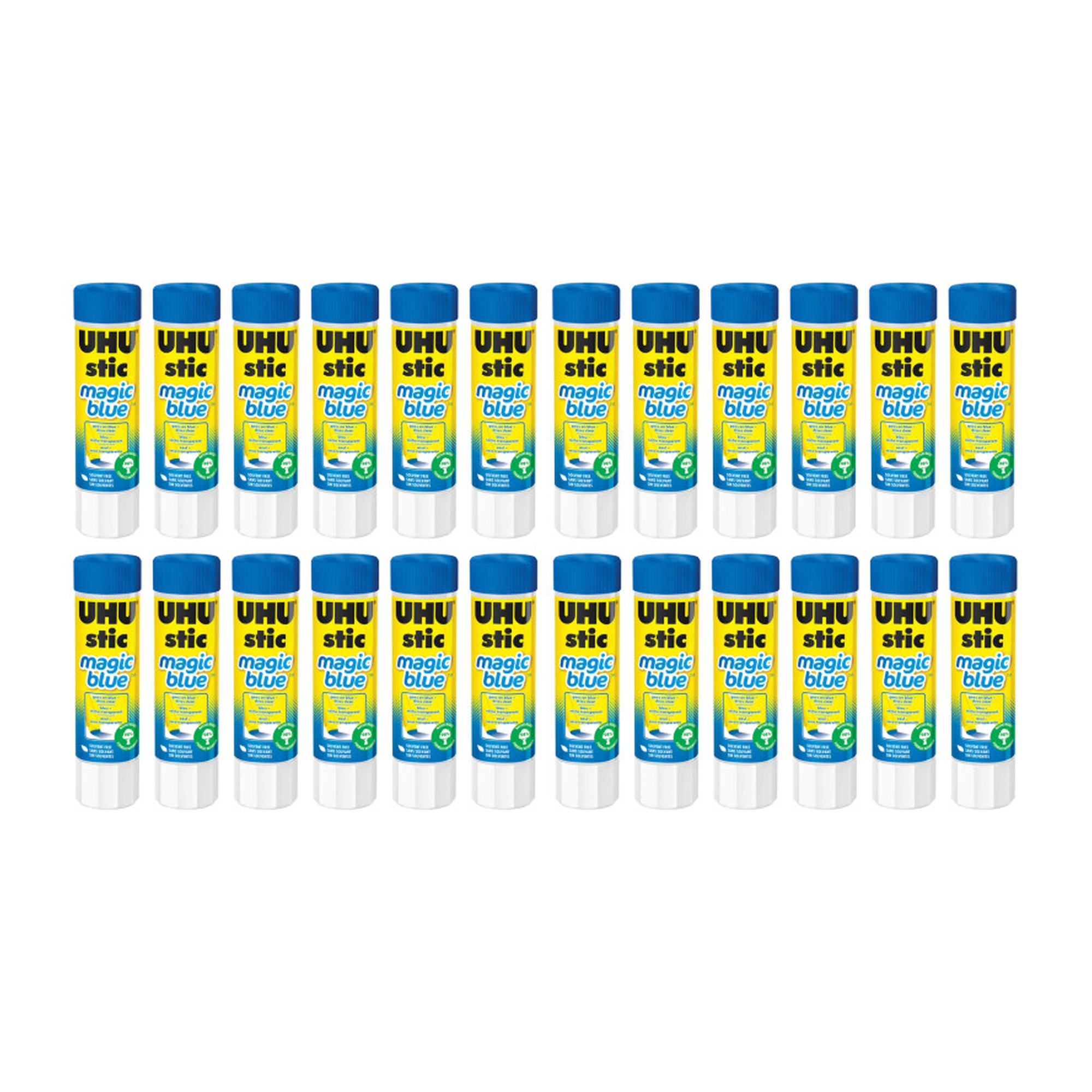 Magic Blue Glue Sticks, Dries Clear, 8.2 g, Pack of 24