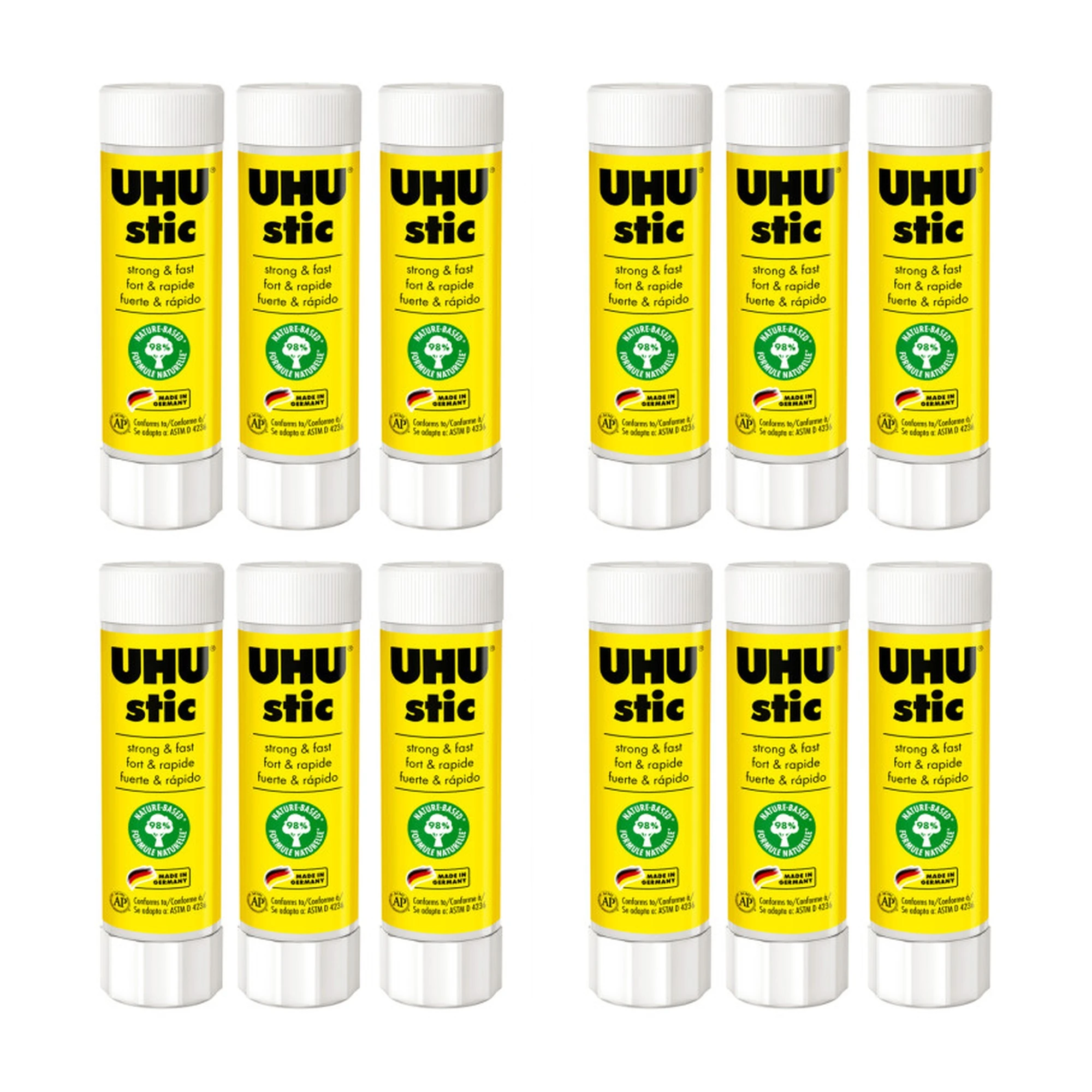 Permanent Clear Glue Stick, 40 g, Pack of 12