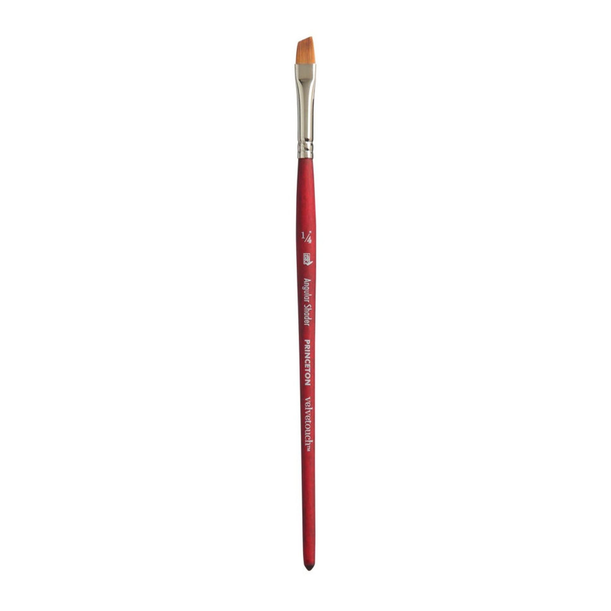 Synthetic Angle Shader Paintbrush, Scarlet, 1/4 Inch