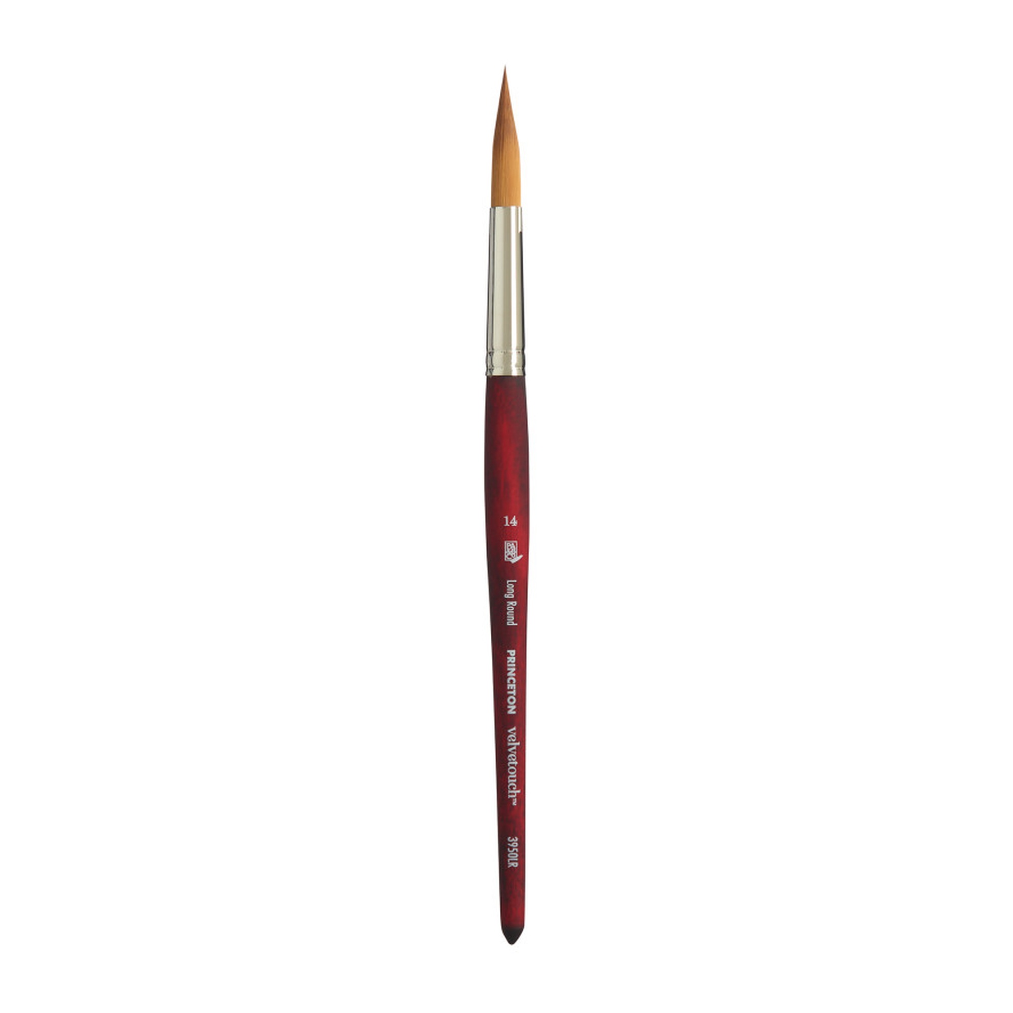 Long Round Synthetic Mixed Media Paintbrush, Scarlet, Size 14
