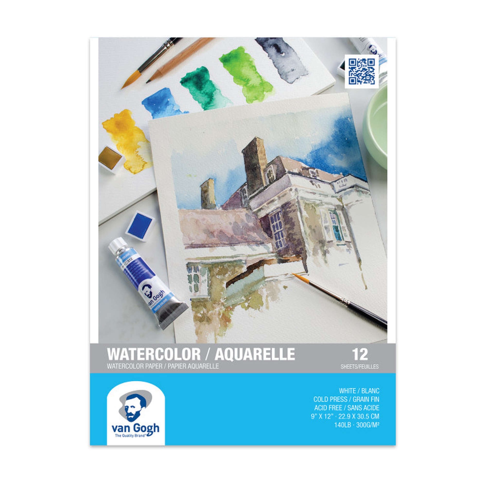 9 x 12 Cold Press Watercolor Paper Pad, 12 Sheets