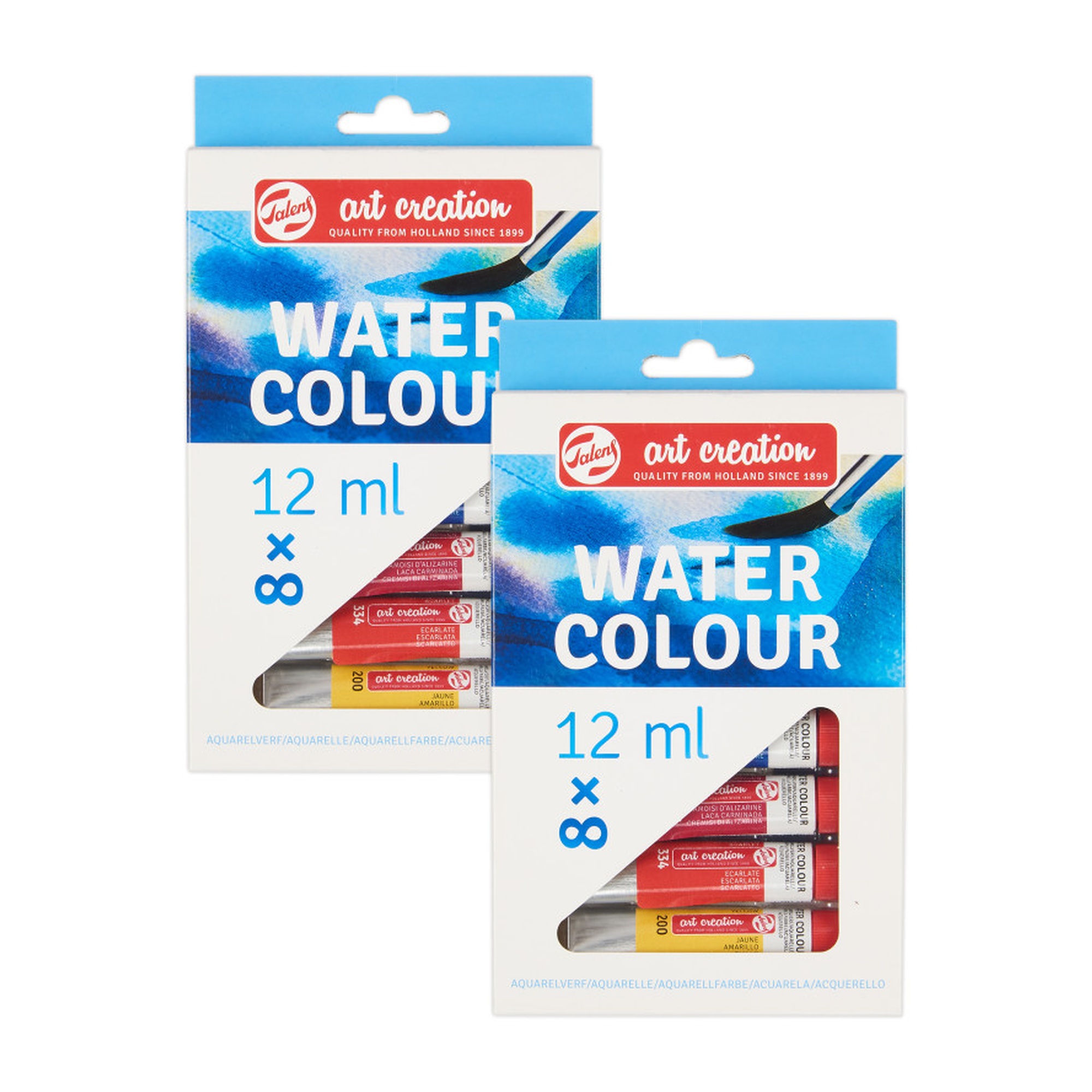Watercolor Paint Set, 8 Assorted Colors, 12 mL Tubes, 2 Sets