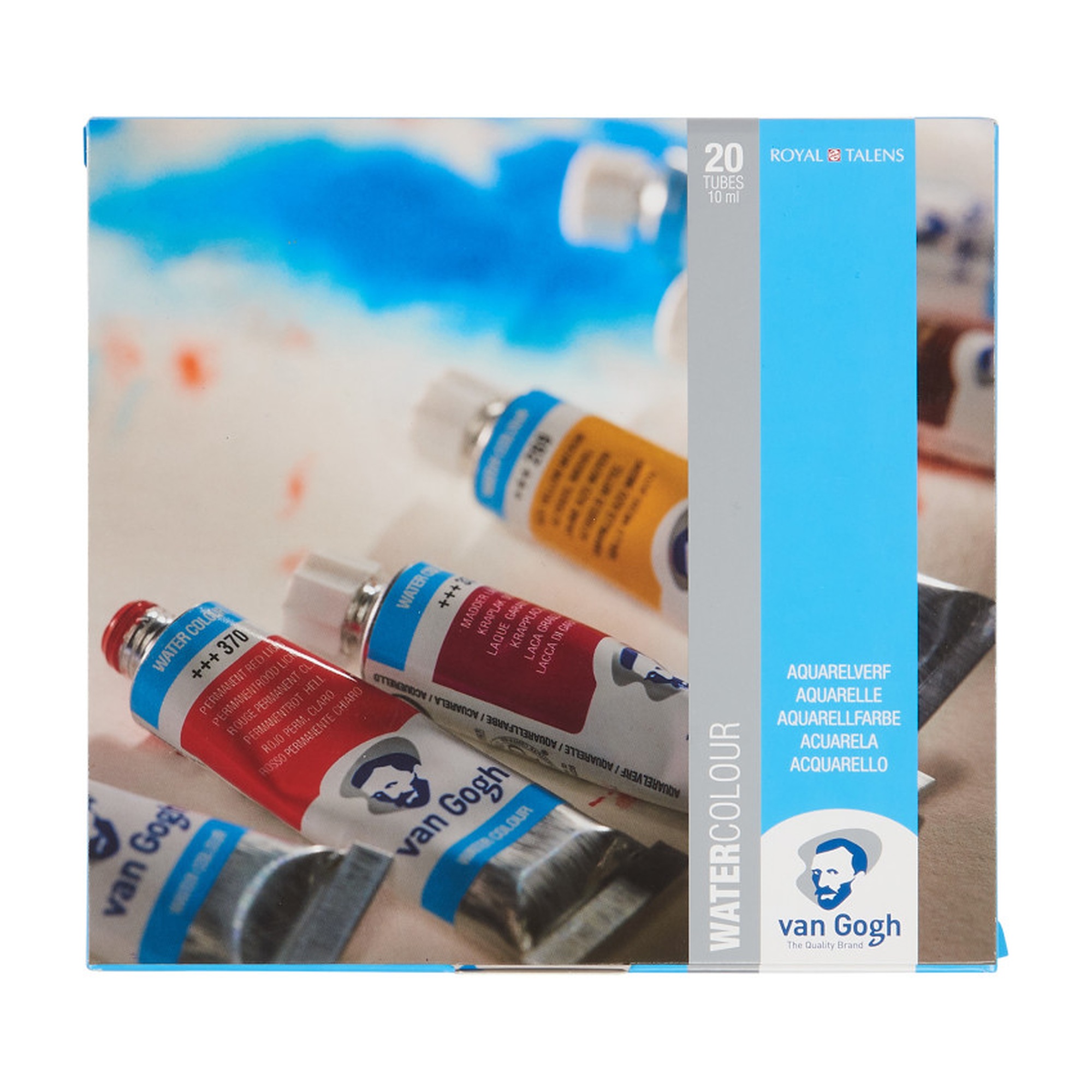 20-Color Watercolor Tube Set, 10 mL Tubes