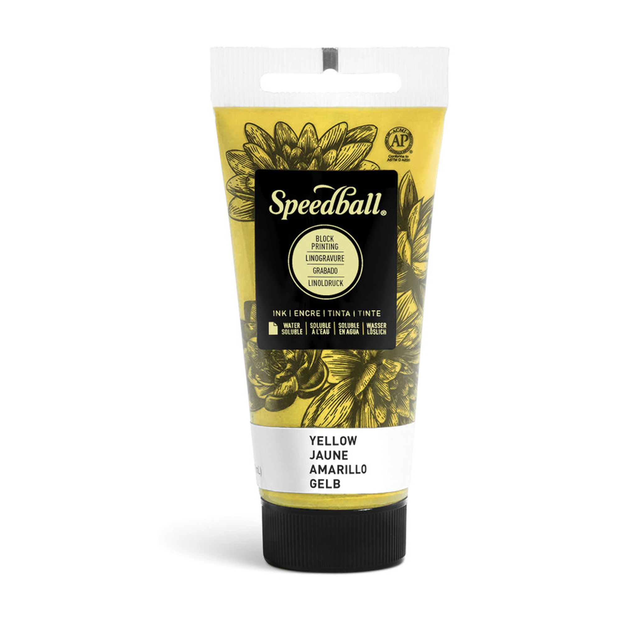 Water-Soluble Block Printing Ink, Yellow, 1.25 oz