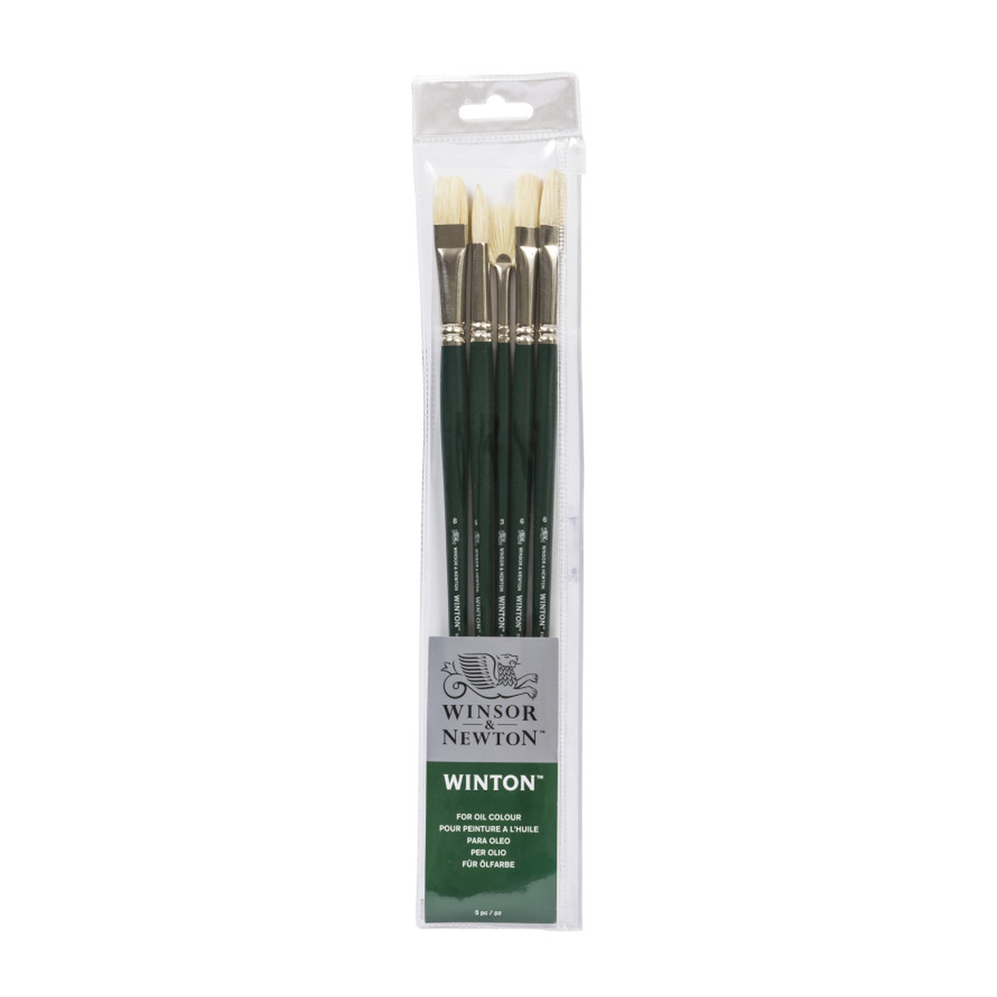 Long-Handle Oil Painting Brush Set, 5 Brushes