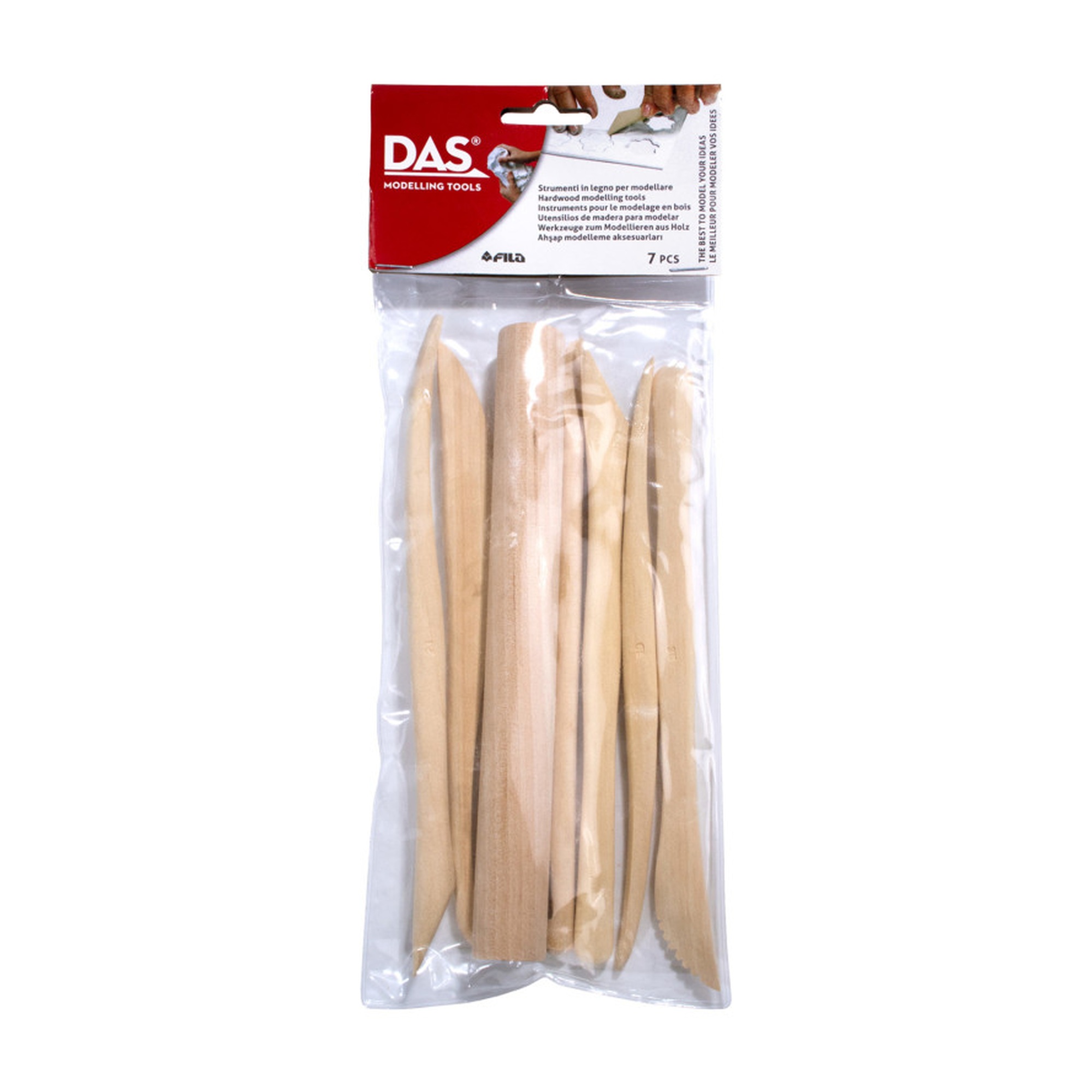 Wood Double-Ended Clay Modeling Tool Set, 7 Pieces
