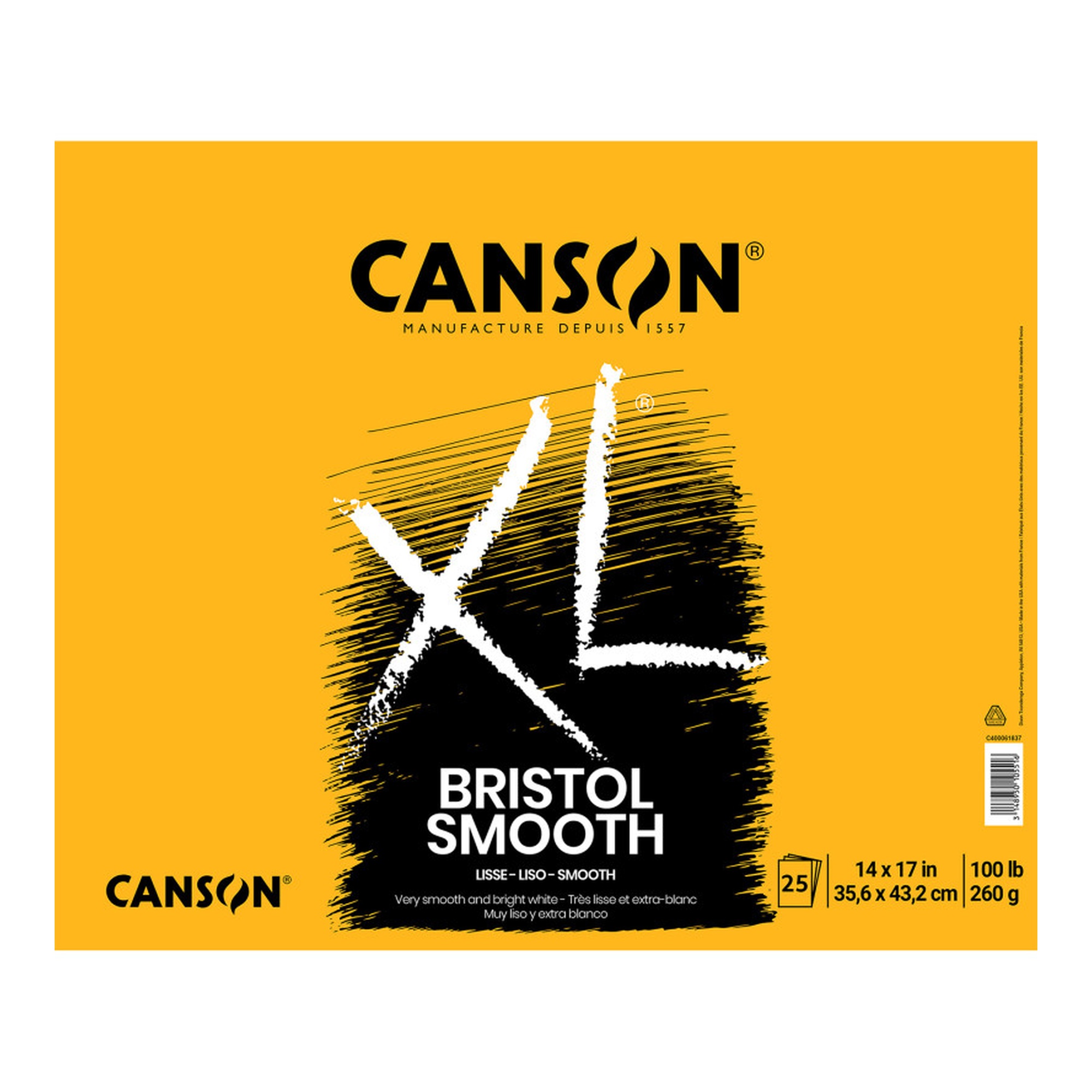 XL Smooth Bristol Paper Pad, 14 x 17 Inches, 25 Sheets