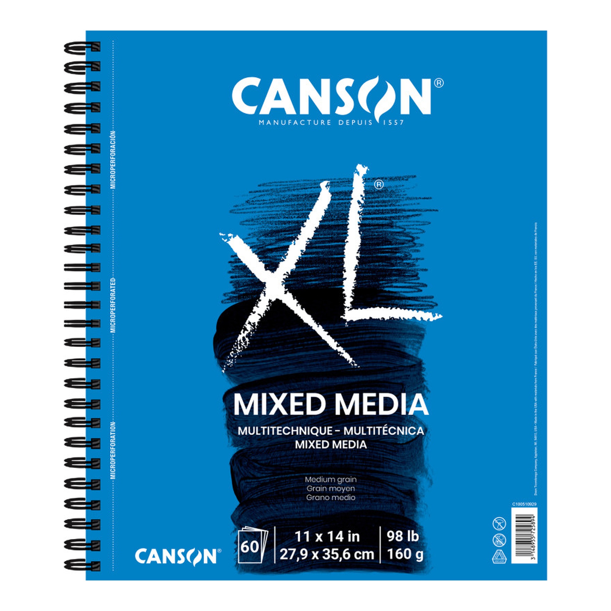 XL Mixed Media Pad, Side Wire Bound, 60 Sheets, 11 x 14 Inches